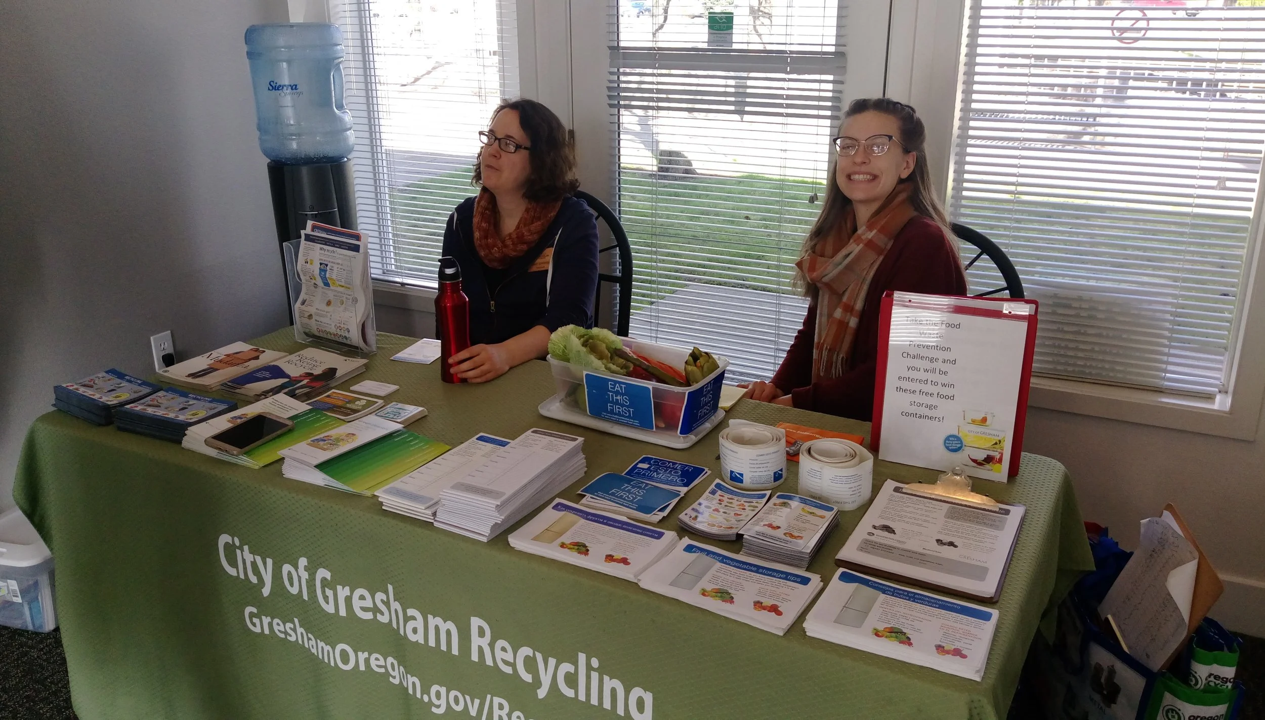 Janet (left) with fellow volunteer.