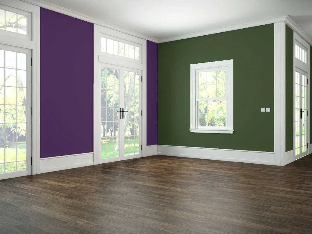 purple and green