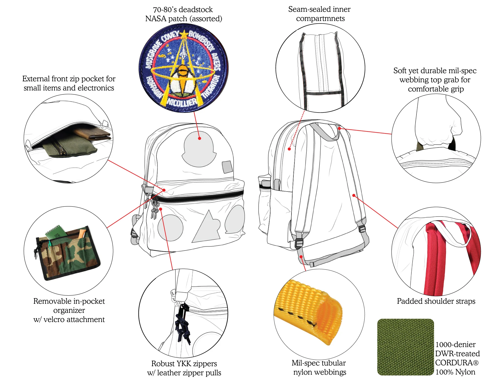 Day Pack Vintage Nasa Patch Epperson Mountaineering