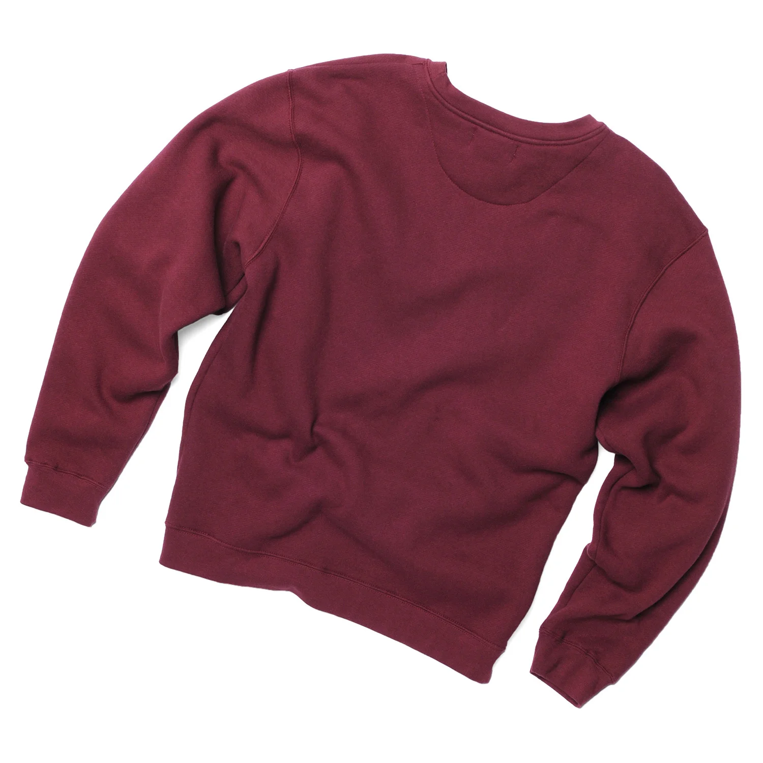 2-Heavyweight-Fleece-Crewneck-Sweater,-Maroon,-Back.jpg