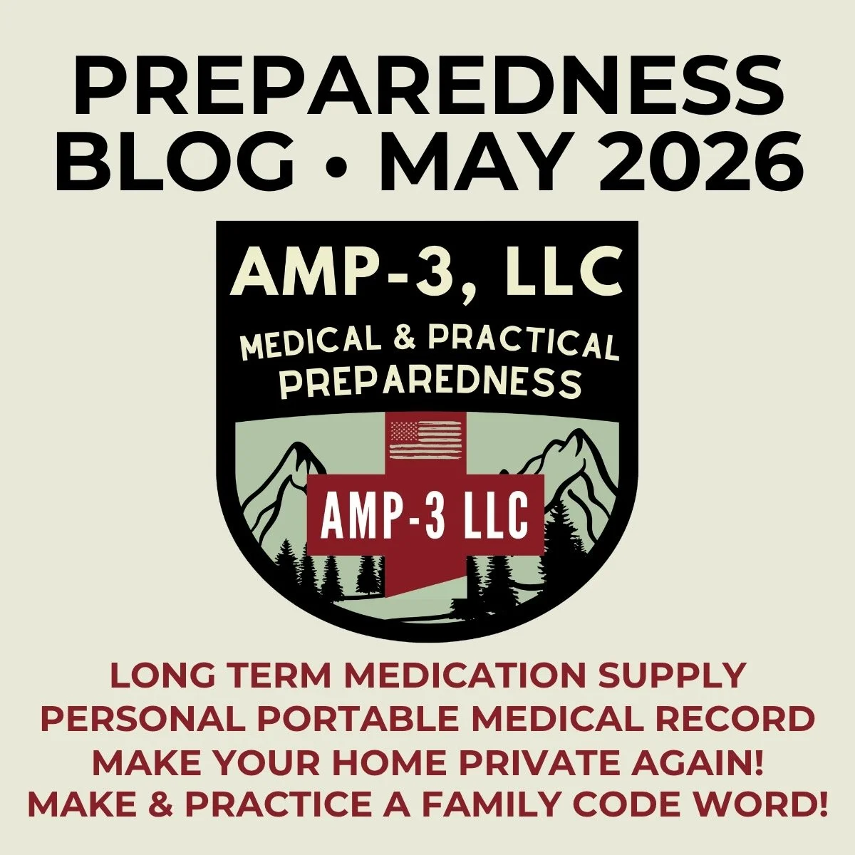 Medical Preparedness, Monthly Preparedness Task, Privacy Corner &amp; Comms Preparedness