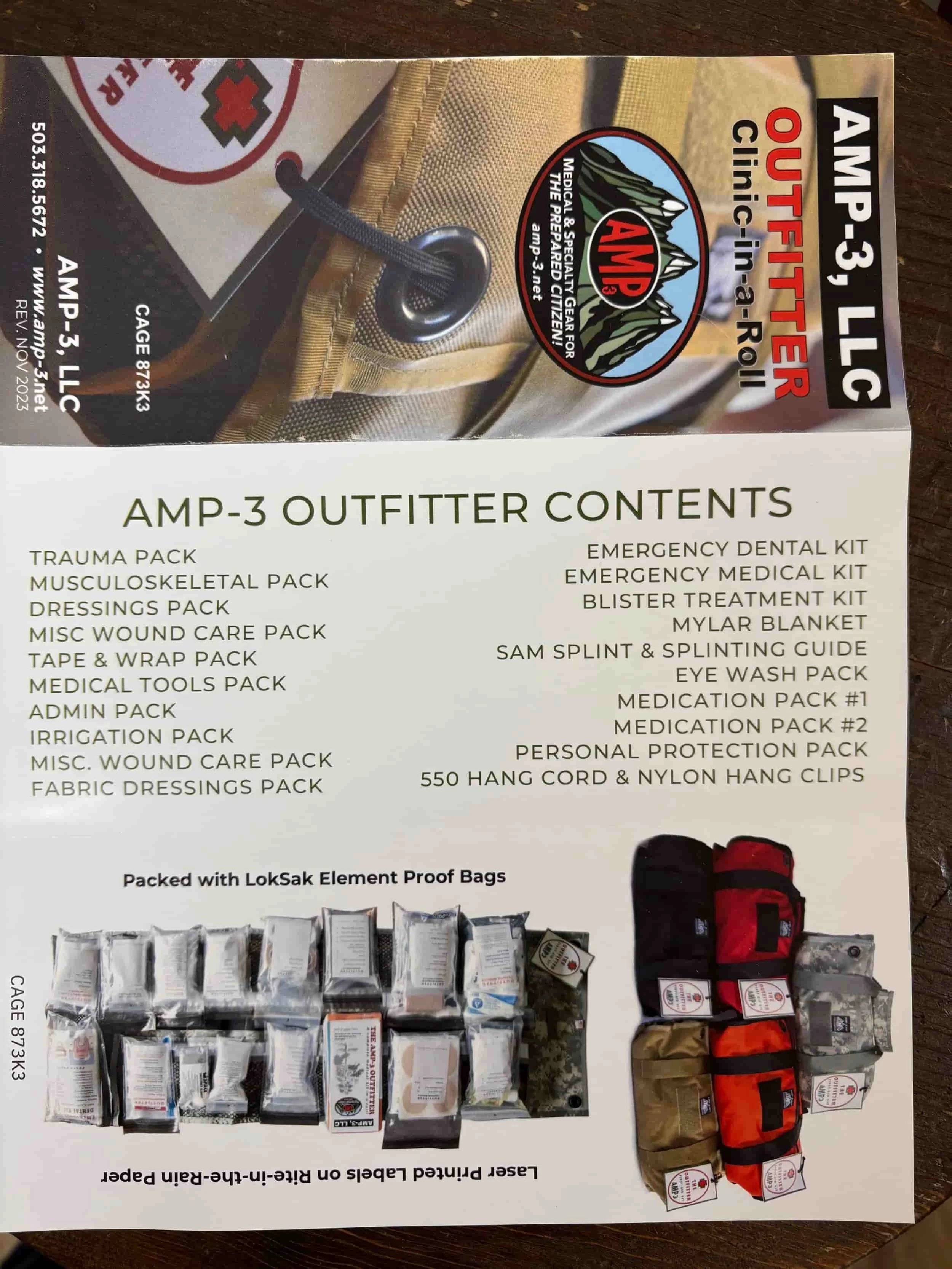 AMP-3 Outfitter Brochure Front