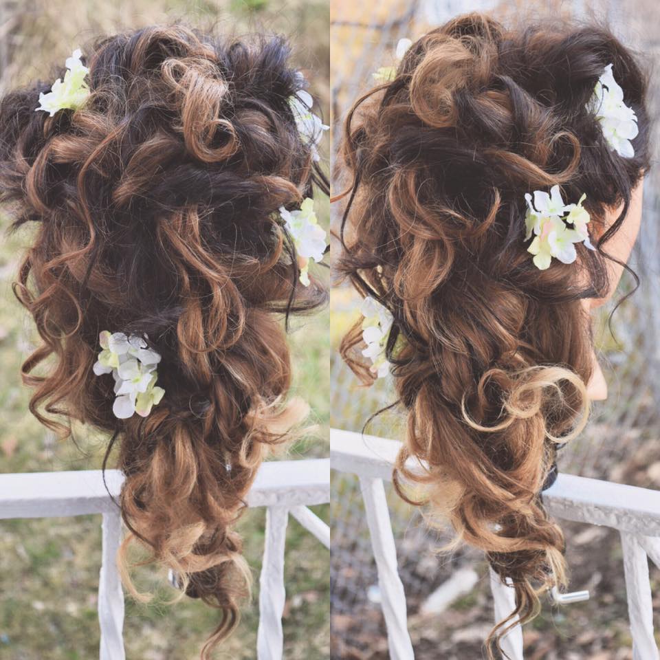 Curly Bridal Style