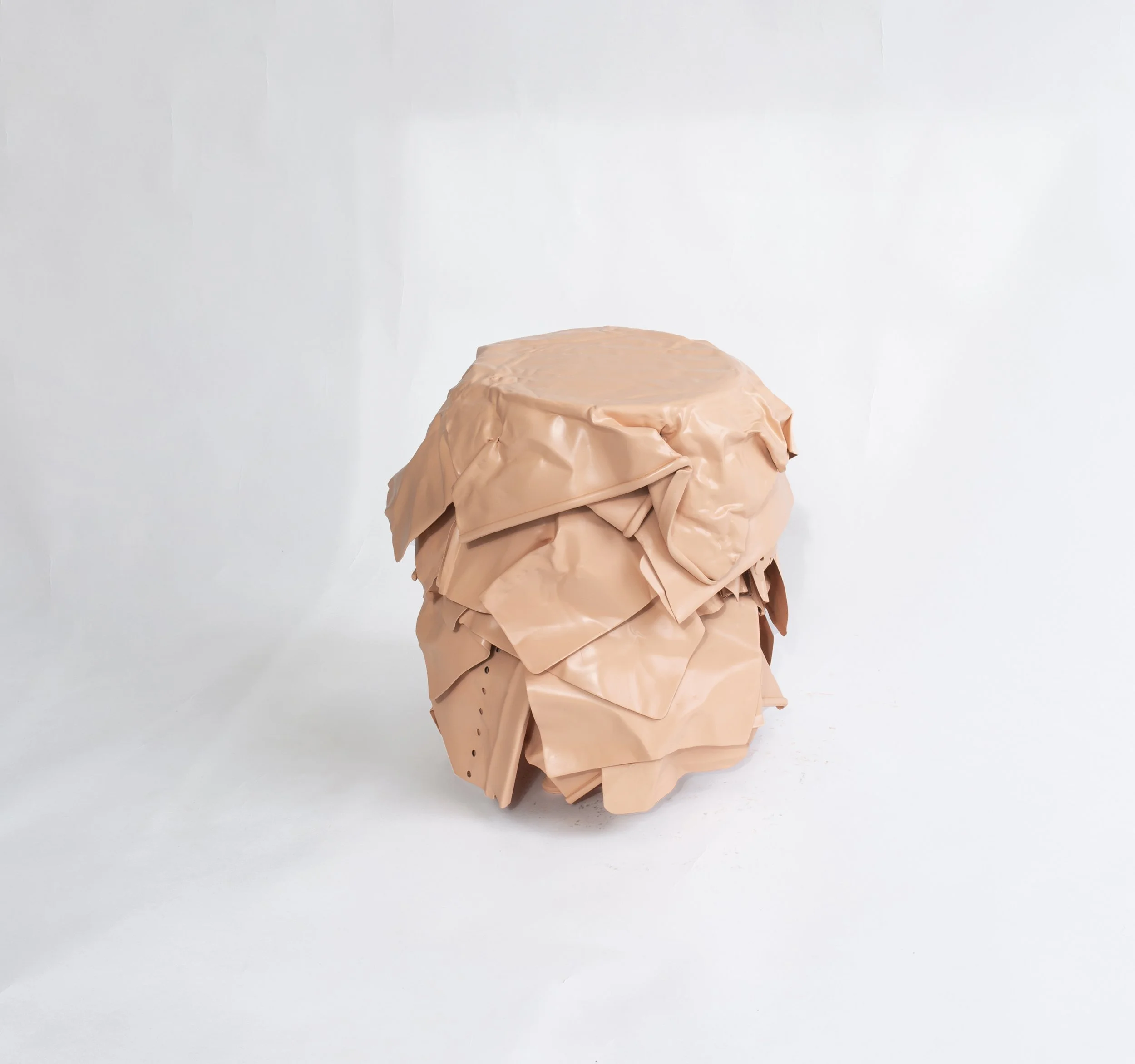 crushed pink stool side table contemporary design