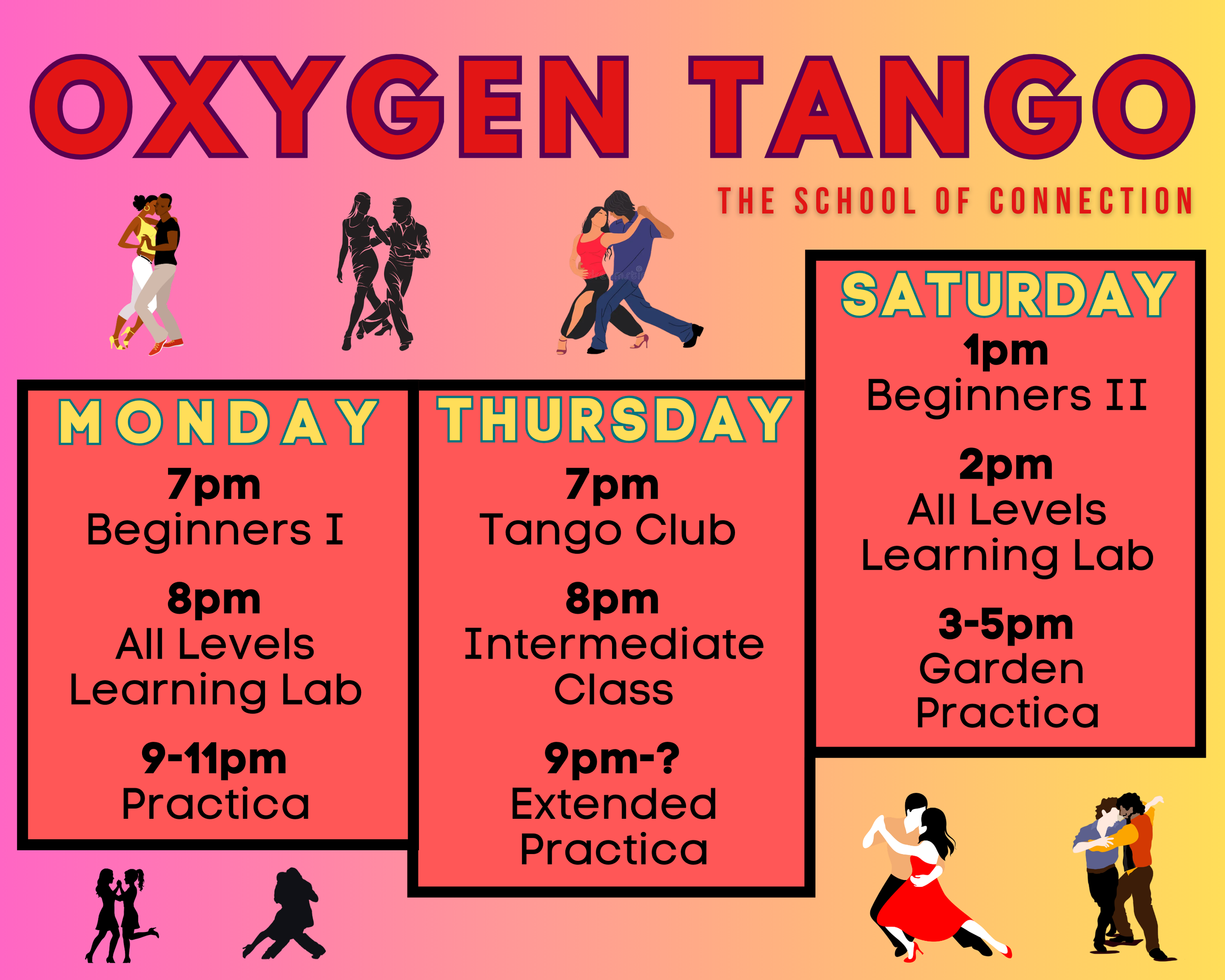 Schedule — Oxygen Tango