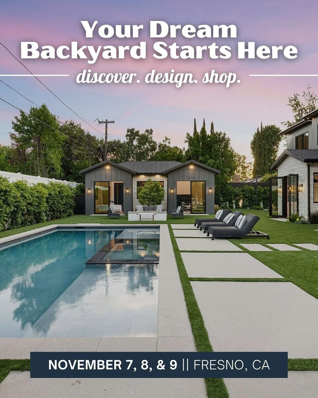 Your Dream Backyard Starts Here! Create the backyard you&rsquo;ve always imagined with top products, trusted local experts, and fresh ideas at the 20th Annual Fresno Fall Home Show this November 7-9 at The Fresno Fairgrounds. 

✨ Hundreds of local ve