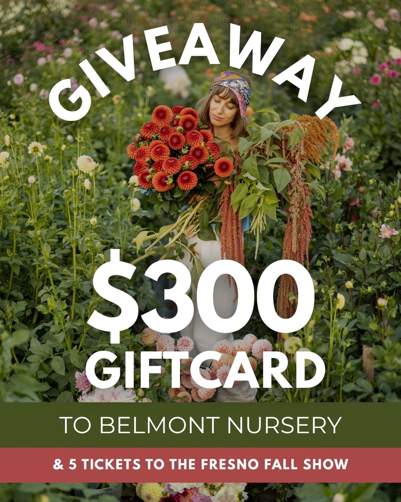 GIVEAWAY TIME! 🪴🌸🎉
We&rsquo;re teaming up with @belmontnursery &amp; @bigfresnofair to celebrate our 1st ever Fall Garden Pavilion feature at the upcoming 21st Annual Fall Fresno Show this November 6-8 at The Fresno Fairgrounds!

ONE WINNER WILL R