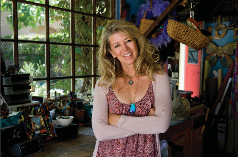 Fullerton -based Artist Katherine England, who has crafted several pubic art pieces for the city, works extensively with children in schools teaching art. Photo by Joshua Sudock, Orange County Register
