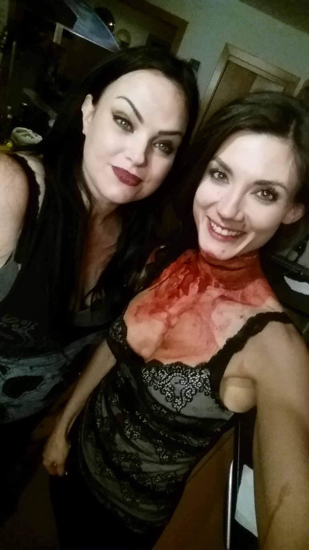 post death scene with my makeup artist, Jenna Green