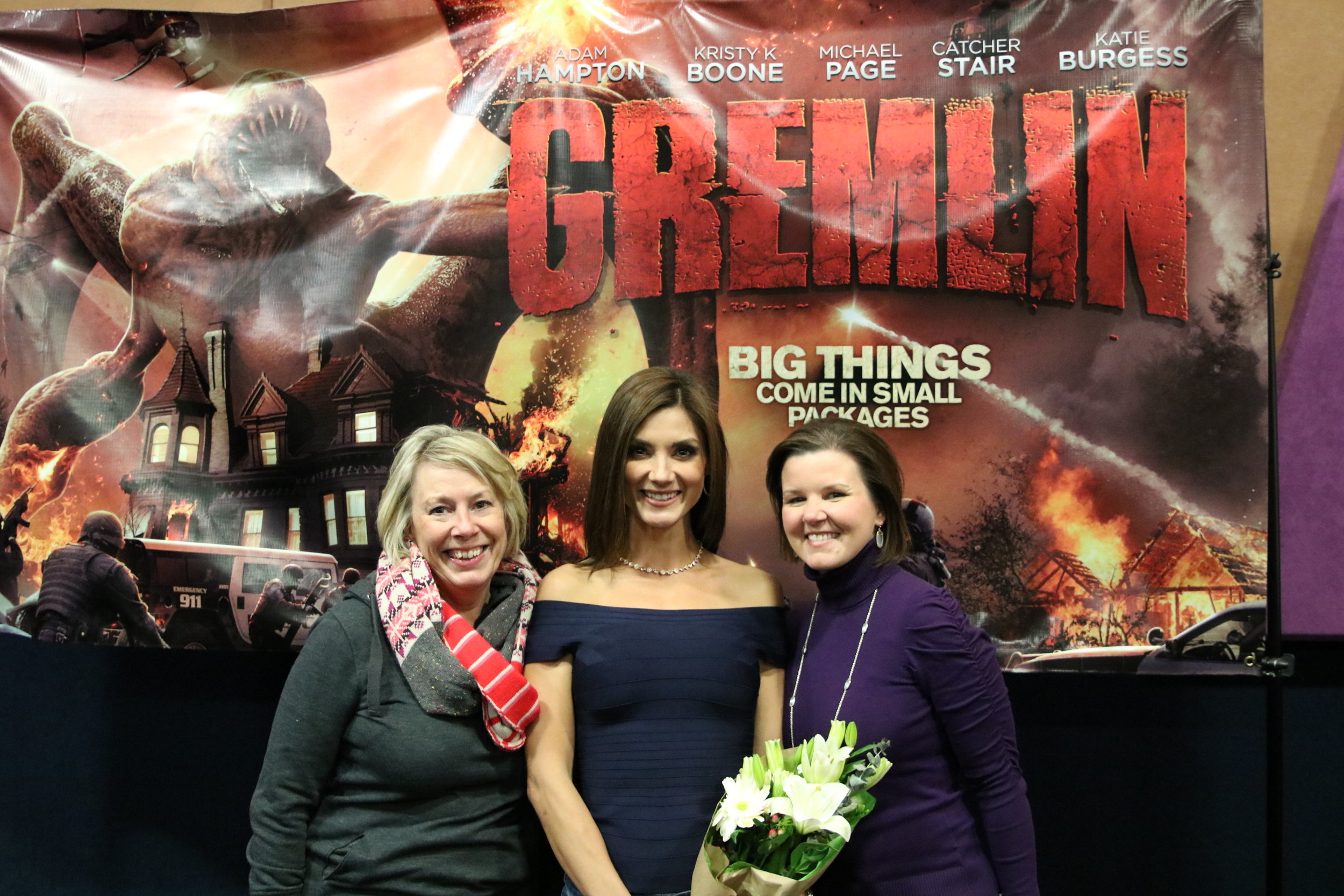 with Mary and Janea. Two I had to apologize for being in a horror movie. But they made it through the bloody scenes and countless F bombs. 