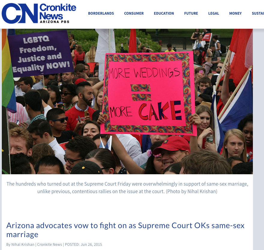    Supreme Court issues historic ruling on same-sex marriage but Arizona advocates vow to fight on   