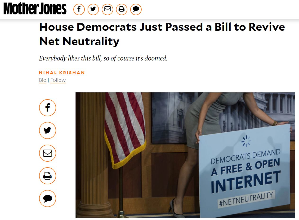    House Democrats Just Passed a Bill to Revive Net Neutrality   