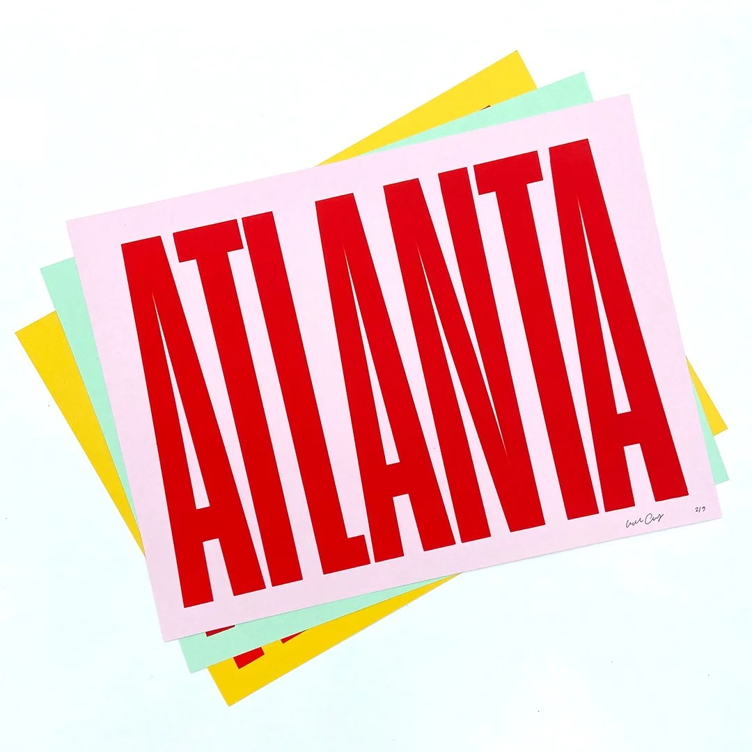 Screen printed typographic prints