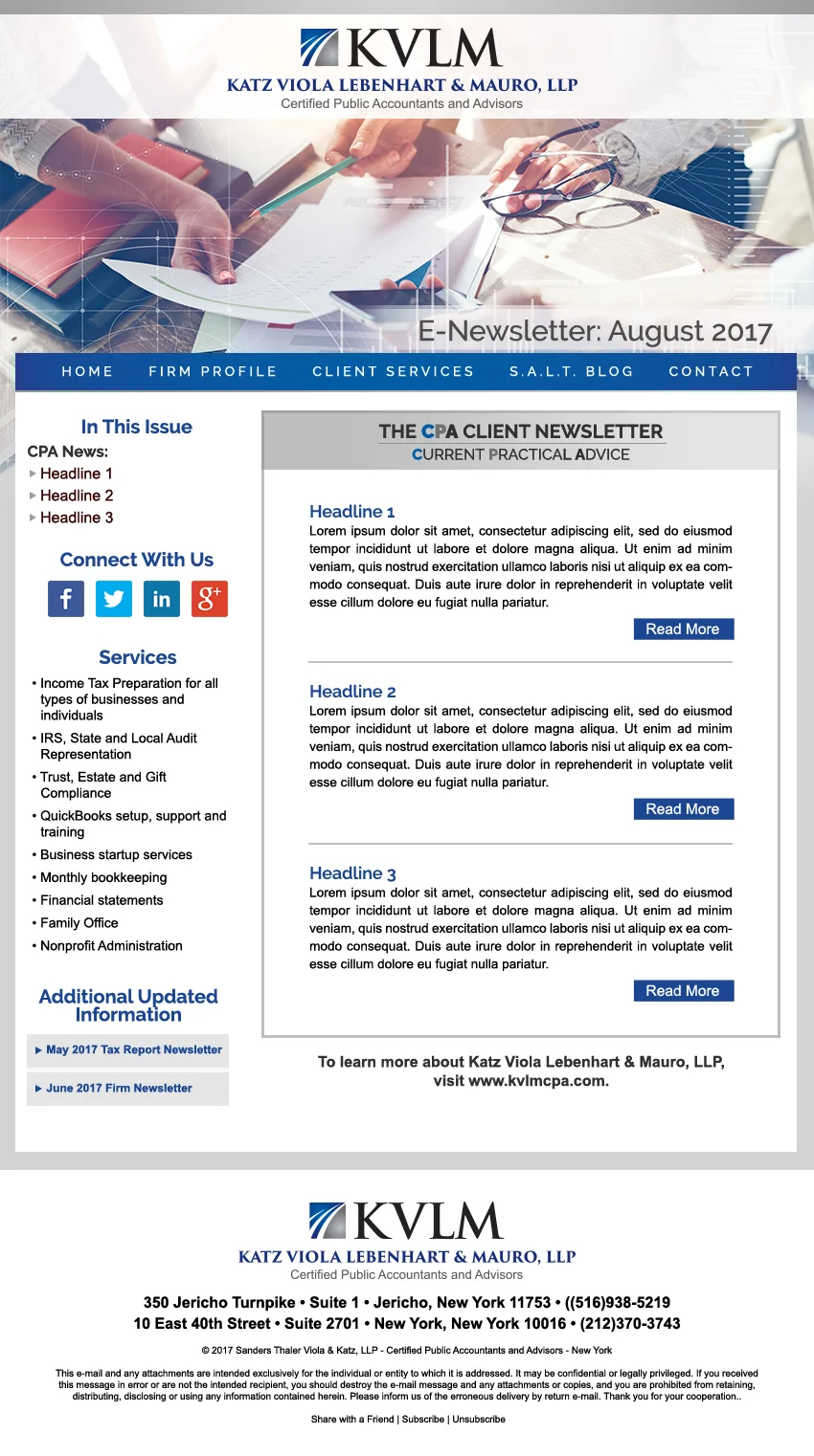 Click here to view KVLM's E-Newsletter's