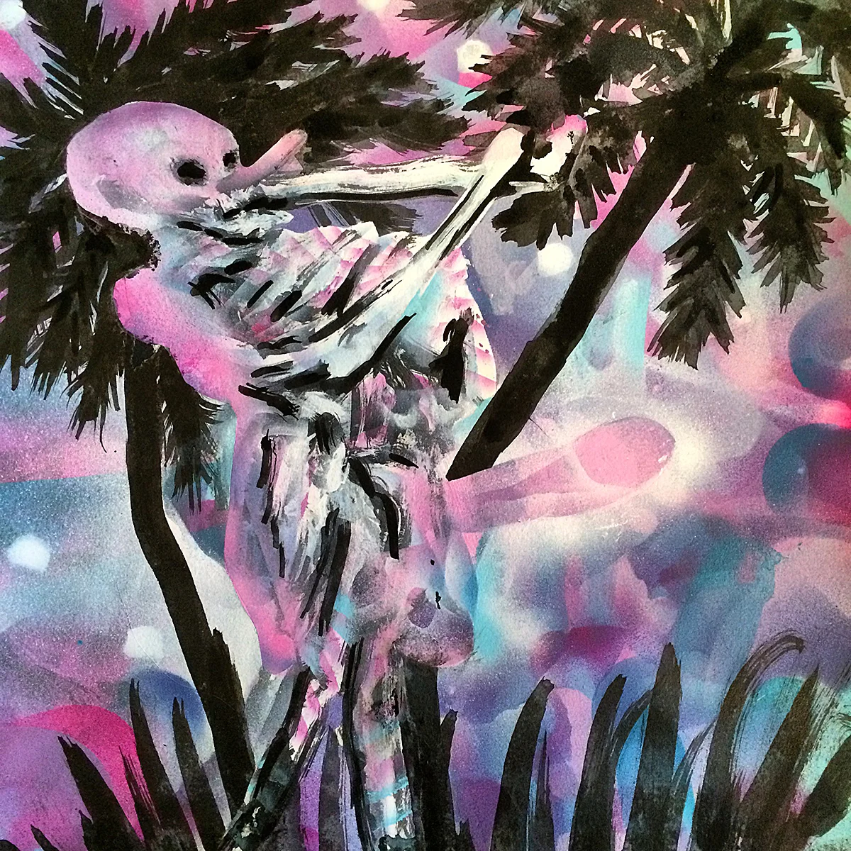Acrylic and Ink on Canvas 12 in x 12 in