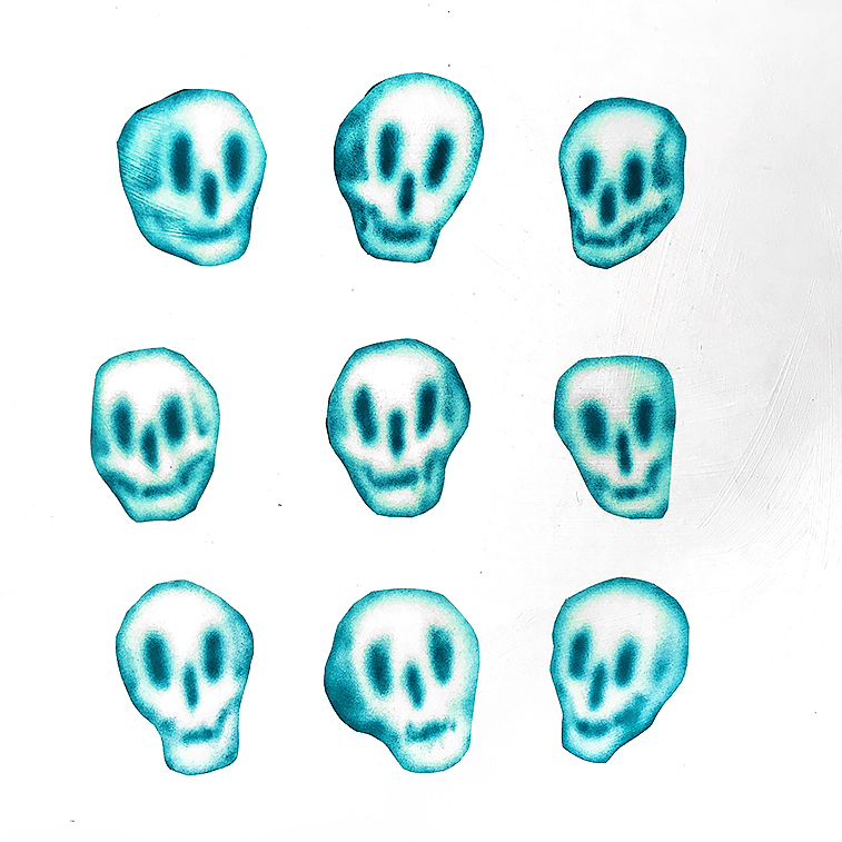9 Blue Skulls