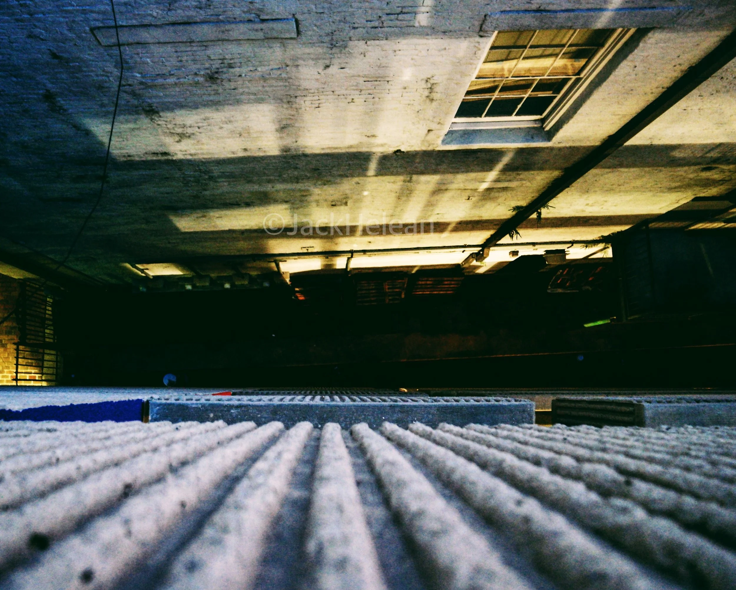 Looking down on a creepy alley. 