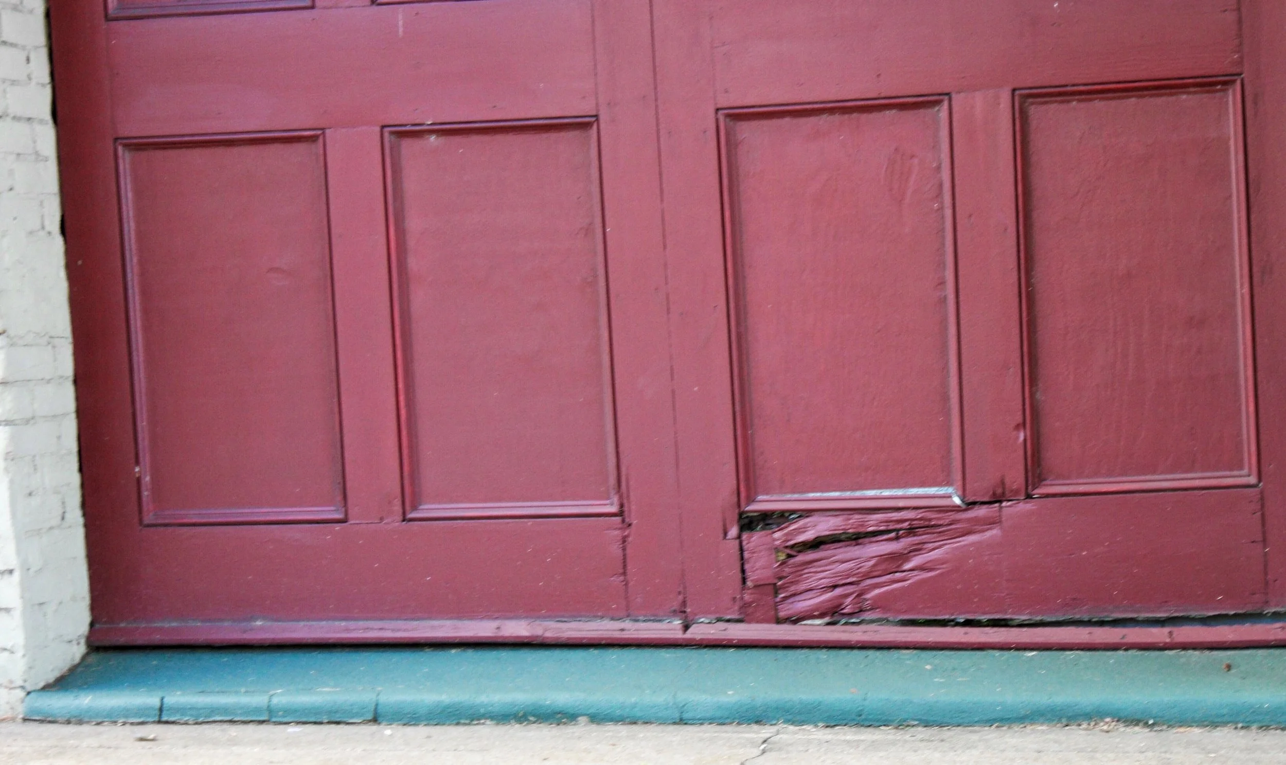 Bottom of the firehouse garage door