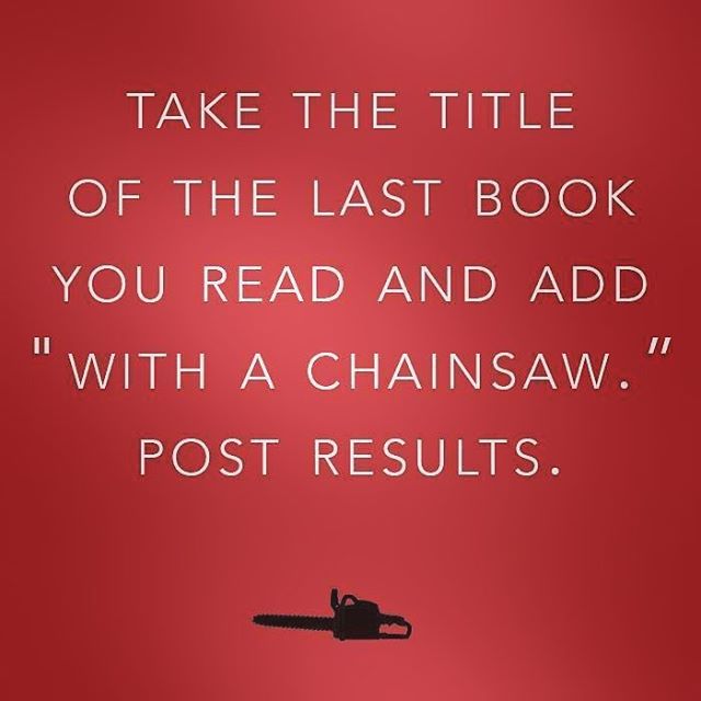 What are you reading (with a chainsaw)? #bookfun #TheBookCarousel #watershipdownwithachainsaw