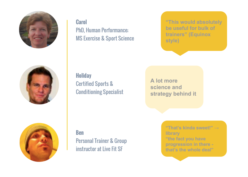 Our users gave us more insight on how trainers approach programming today, and whether AVA addresses their needs: length of program matters less than muscle group Awareness of the science behind moves Appreciation of the library