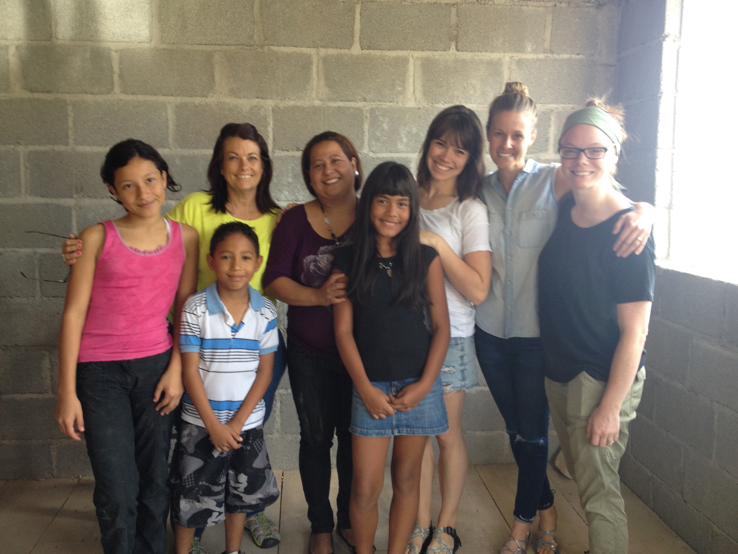  August '14 &nbsp;during a sight visit made by co-founder Lori Connell to see the progress on the salon renovations and sharing Gabriela's story with vistitors 