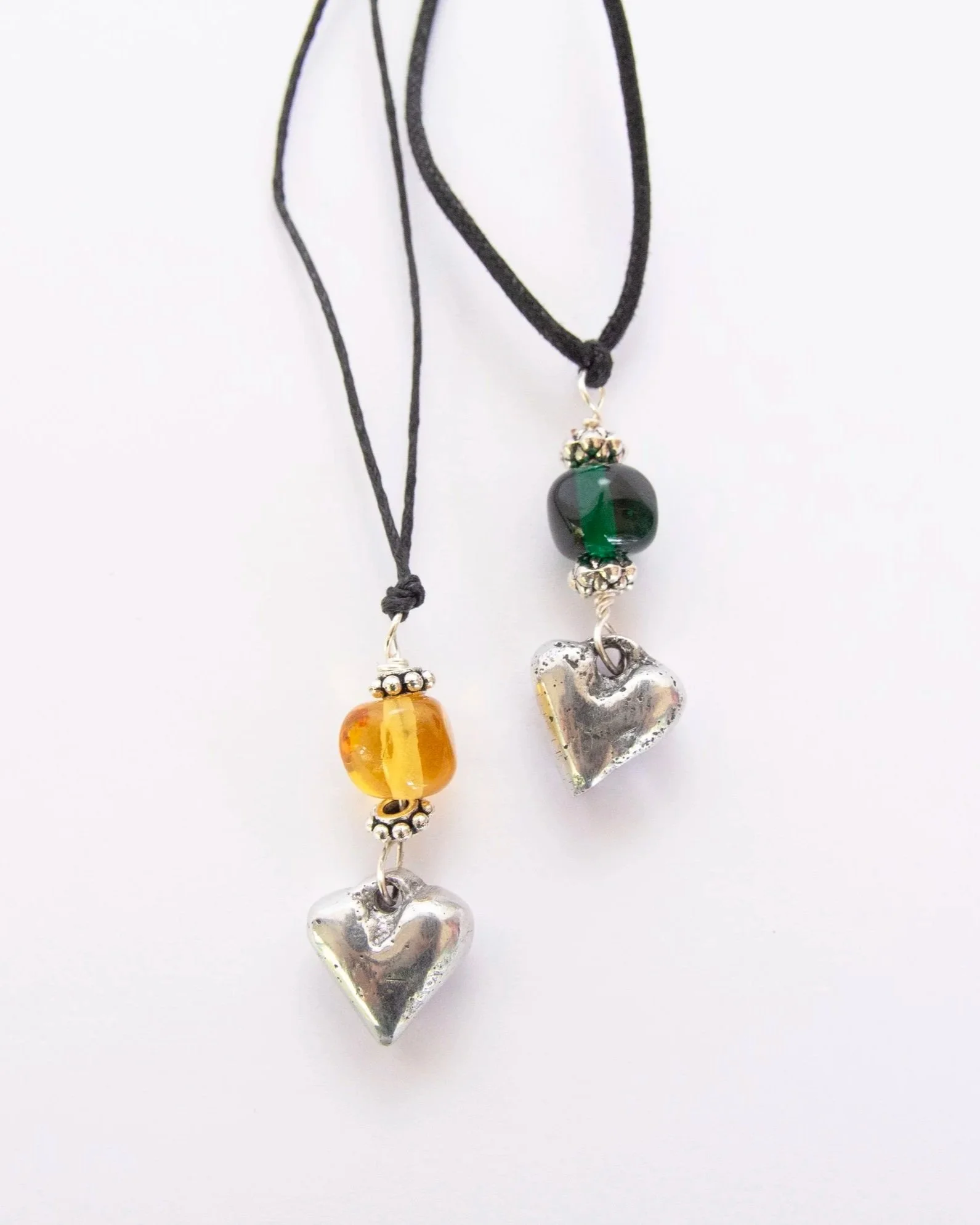 Vintage Pewter and Bead Necklace