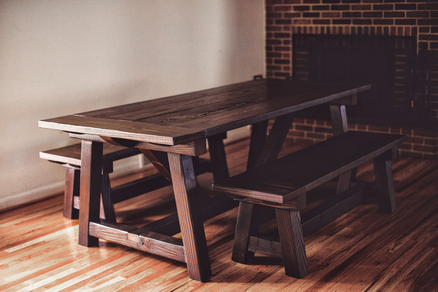 Truss Farmhouse Table and Benches
