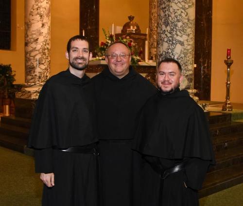 Brother Stephen Isley, O.S.A. (left); and Brother Joe Ruiz, O.S.A. (right) with the Augustinian Provincial of the Midwest, the Very Rev. Bernard C. Scianna, O.S.A., Ph.D.
