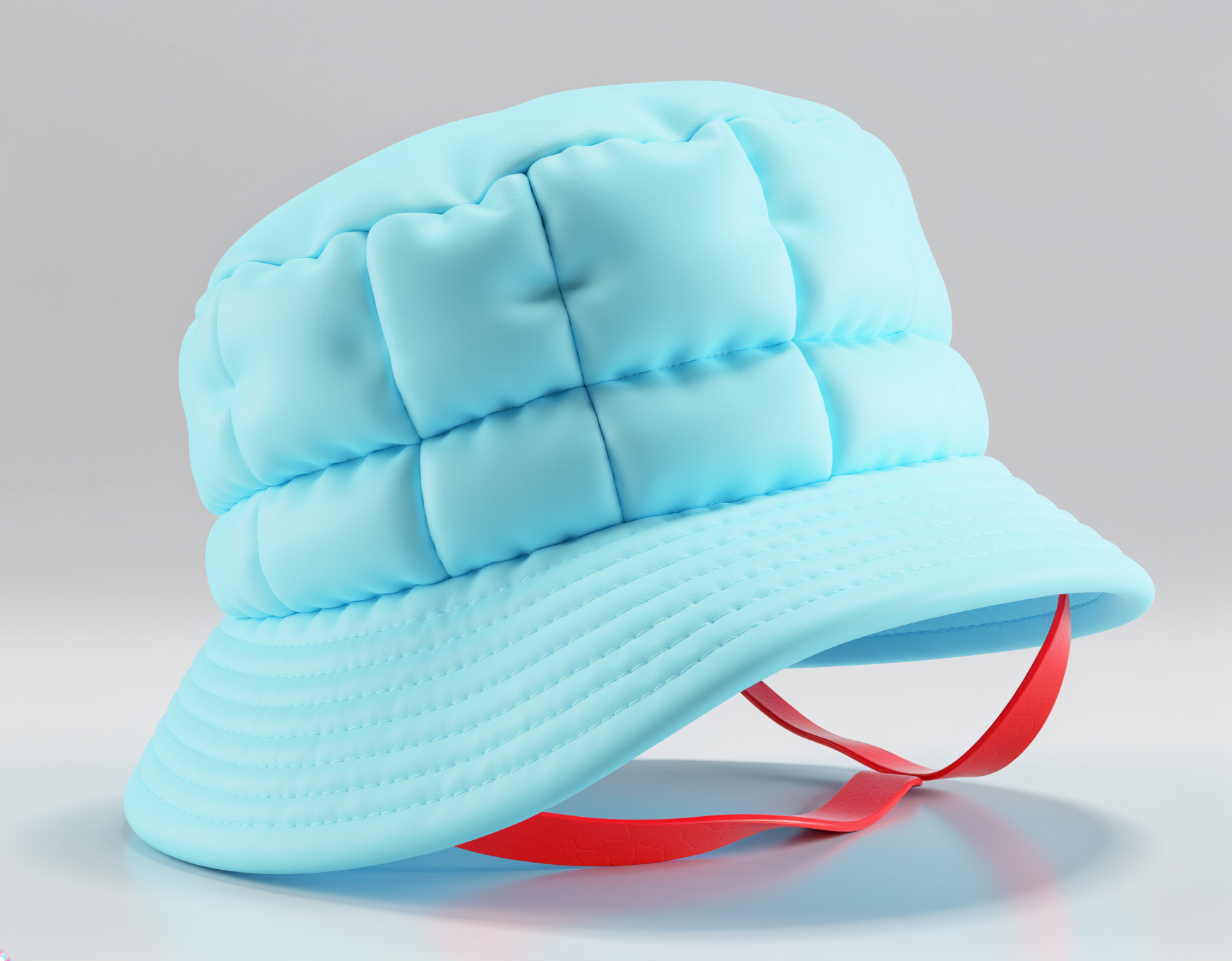 Firefly_Ultra-realistic 3D render of a lightest baby blue bucket hat with puffed out same siz 686163.png