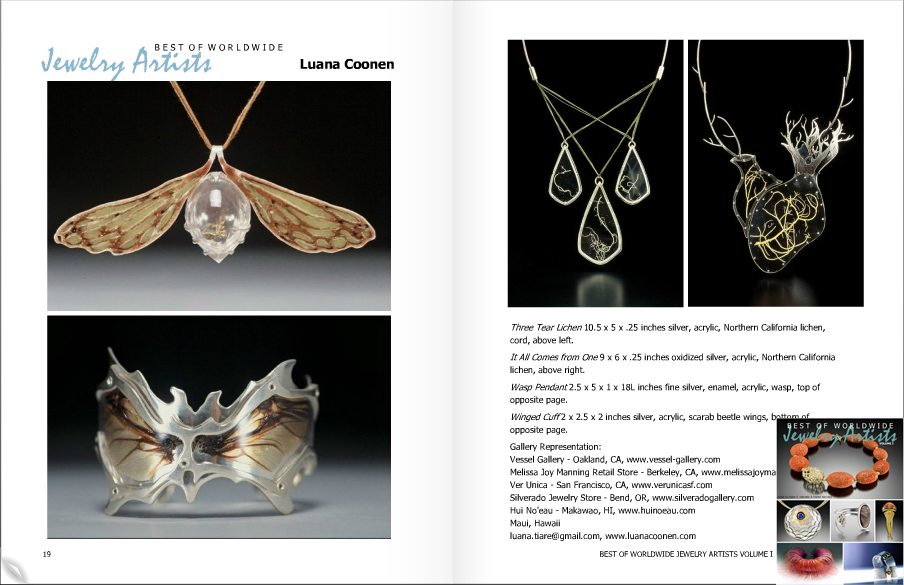 Two feature pages in Best of Worldwide Jewelry Artists