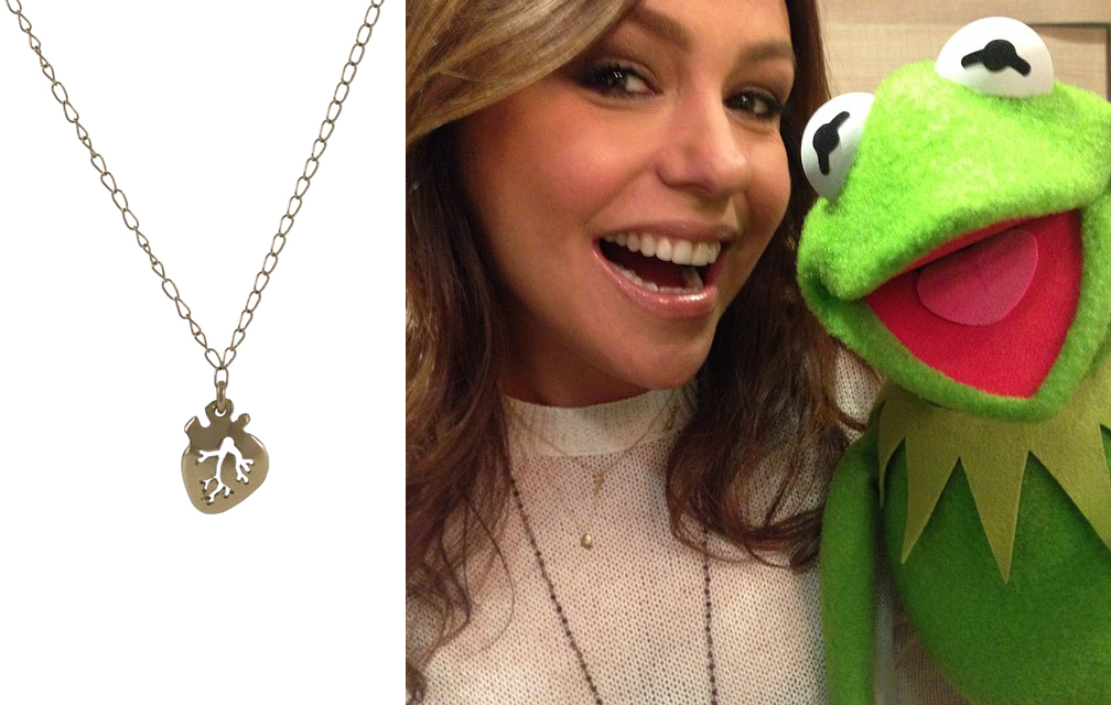 Rachel Ray wearing "Mini Gold Heart" necklace on The Rachel Ray Show