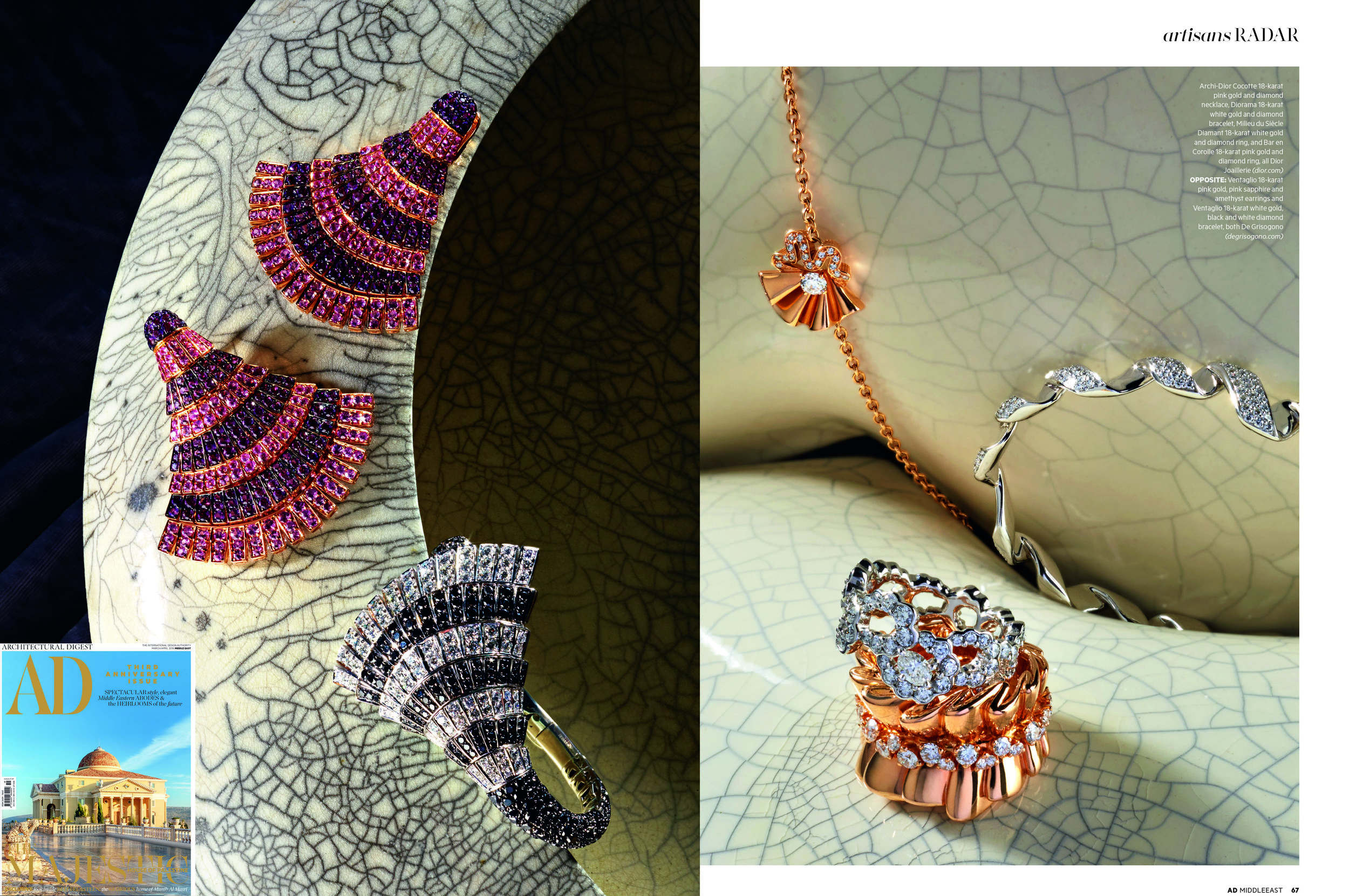  As featured in AD Middle East 3rd anniversary edition with high jewelery from Dior Joaillerie  (dior.com)  and De Grisogono  (degrisogono.com)  