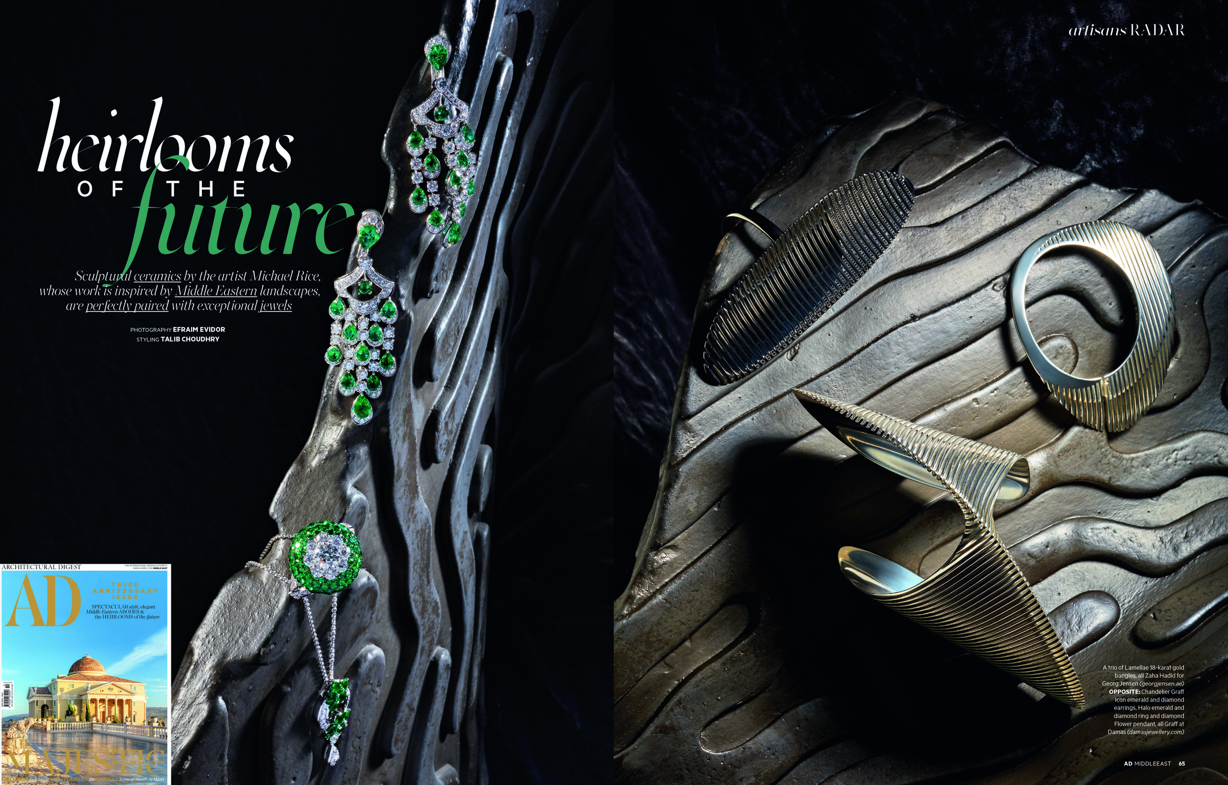  As featured in AD Middle East 3rd anniversary edition with high jewellery -Zaha Hadid for Georg Jensen  (georgjensen.ae) &nbsp;and Chandelier Graff&nbsp; 