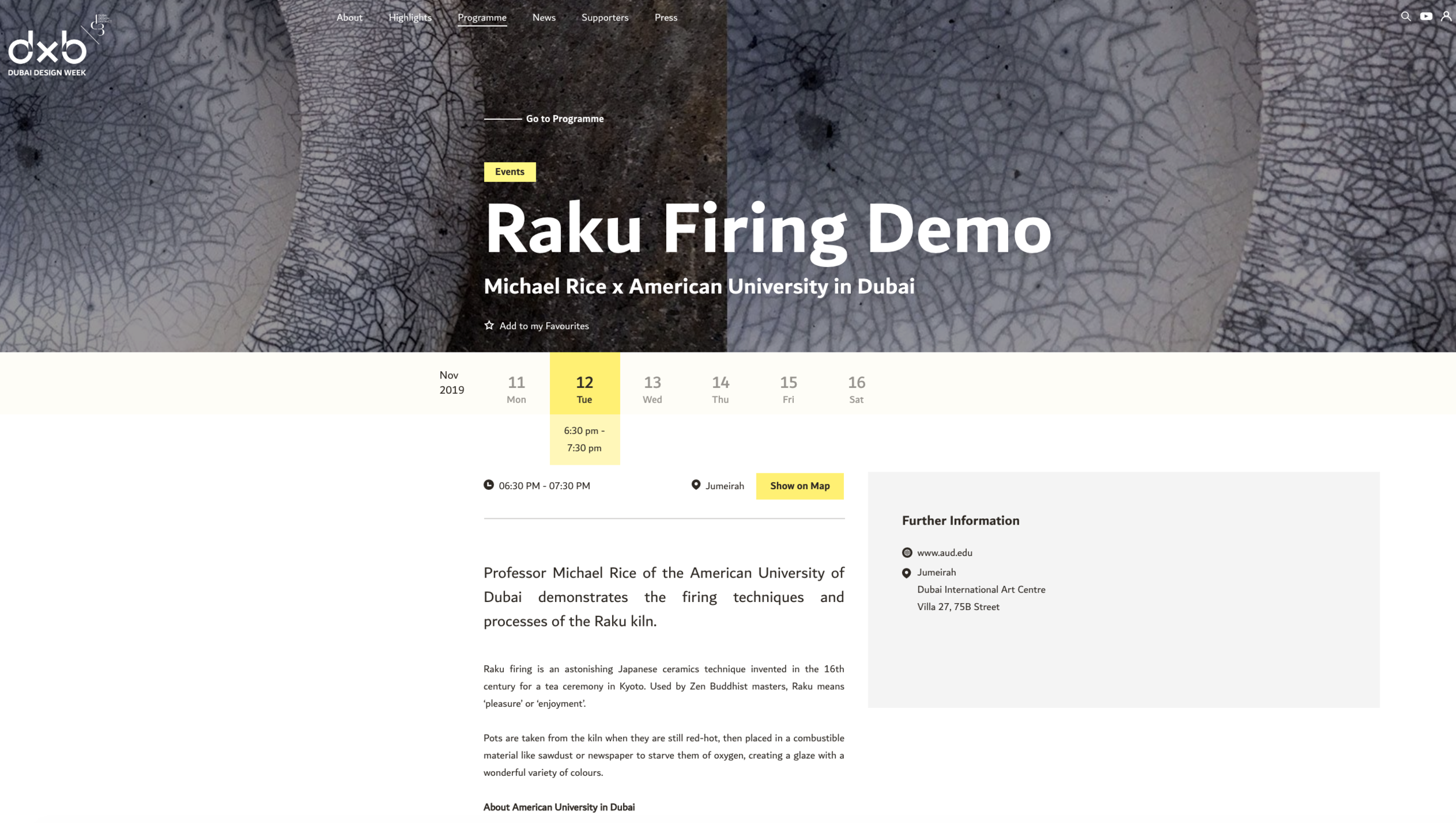  Raku firing demo during Dubai Design Week 2019 