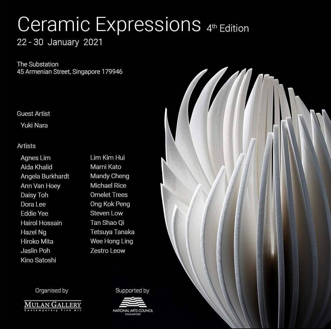  “Launched in 2017, Ceramic Expressions is an annual exhibition series showcasing works by Singapore-based ceramicists  with internationally renowned ceramicists”.   Thrilled to be exhibiting as part of Singapore Art Week 2021. 