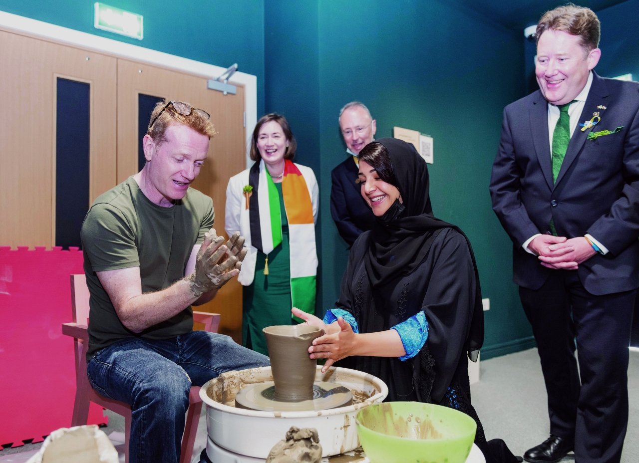  So thrilled to help H.E. Reem Al Hashimy Director General of @expo2020dubai throw on the potters wheel at the Irish Expo Pavilion on St Patricks day yesterday, one of the many highlights of an amazing day being a small part of what Ireland has to of
