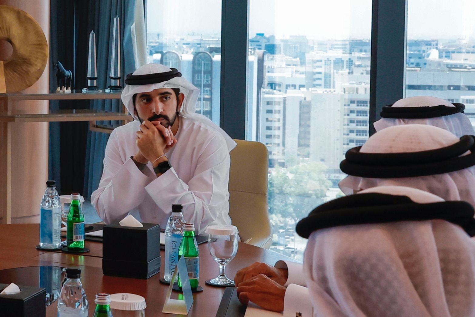  Honored that HH Sheikh Hamdan Bin Mohammed Bin Rashid Al Maktoum sits in front of a piece of my work titled ‘Coriolois’ from the headquarters of Dubai Chambers.   