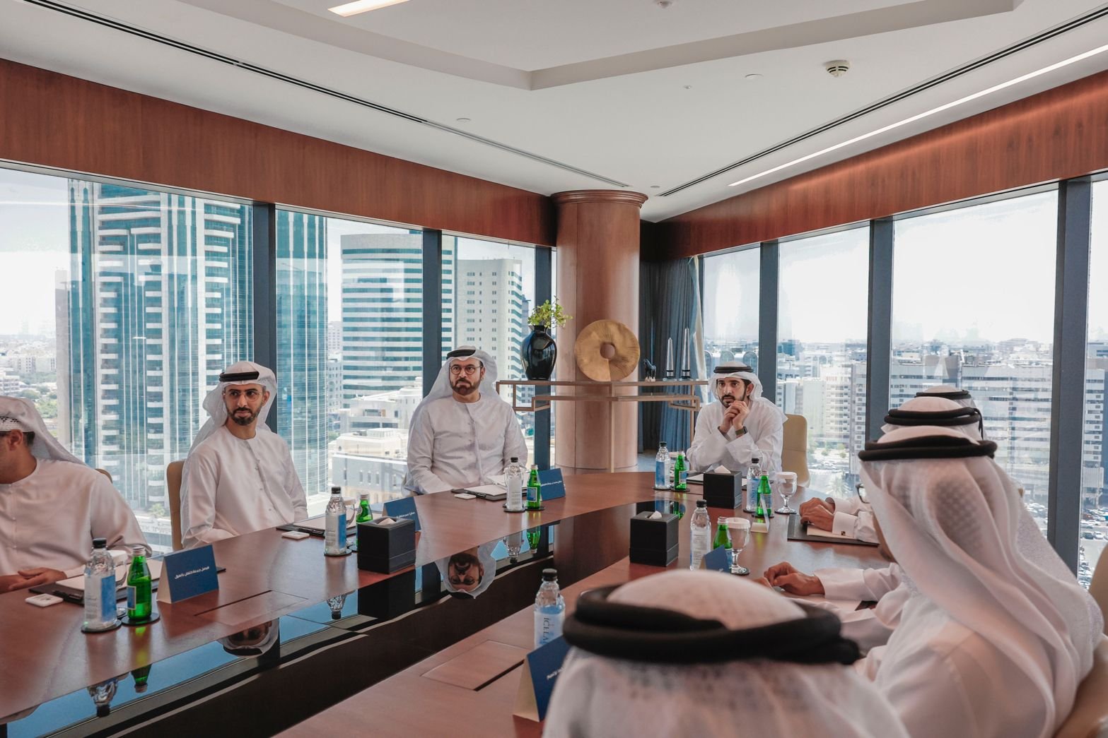  Honored that HH Sheikh Hamdan Bin Mohammed Bin Rashid Al Maktoum sits in front of a piece of my work titled ‘Coriolois’ from the headquarters of Dubai Chambers.   