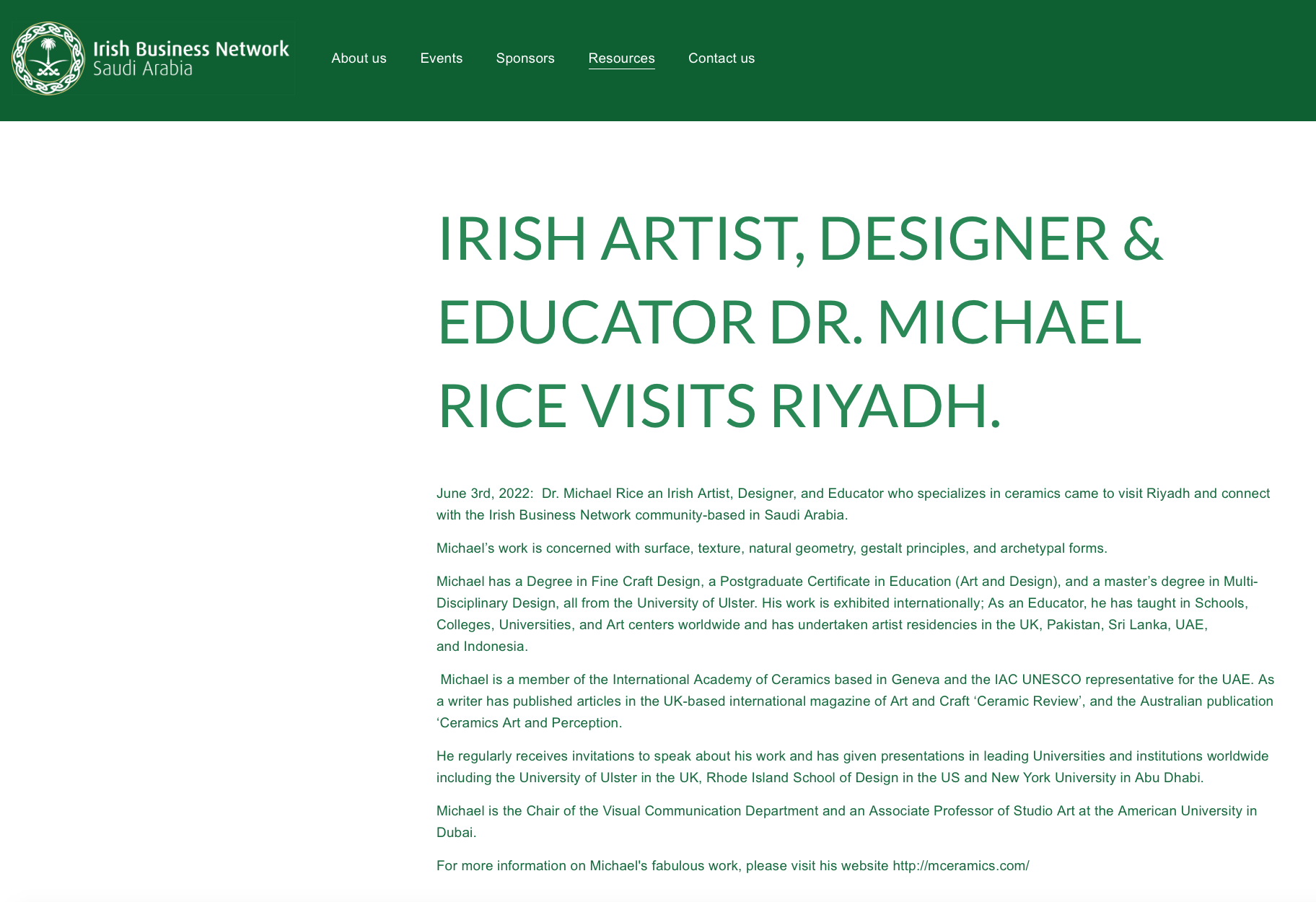  The Irish Business Network post on the Riyadh presentation at the Irish Embassy  