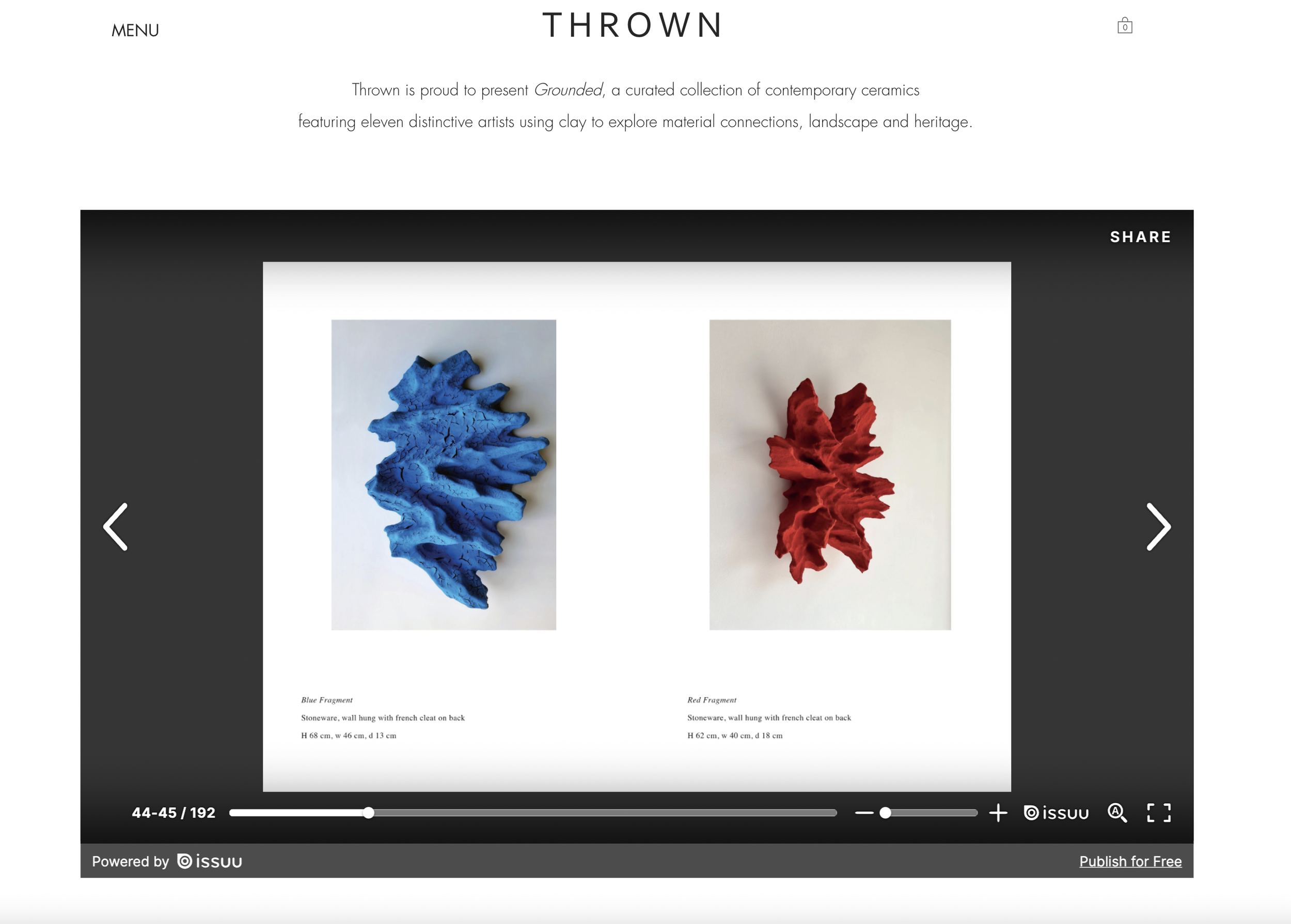 Featured in the Thrown Gallery ‘Collect’ 2023 Fair catalogue.