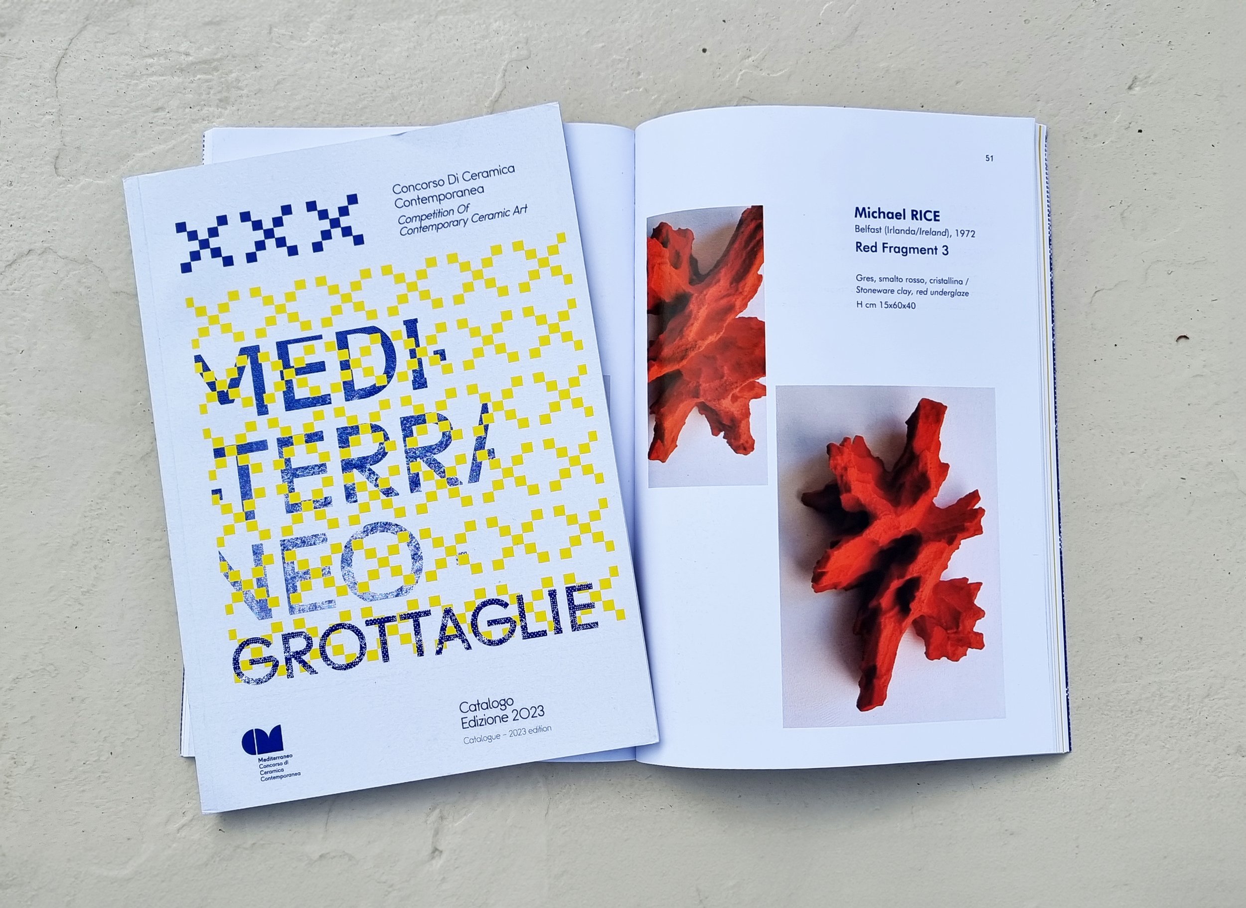  Catalog of the COMPETITION OF CONTEMPORARY CERAMIC ART “MEDITERRANEO”. The exhibition was held at the Museo della Ceramica di Grottaglie, Grottaglie Italy from June to October in 2023. 