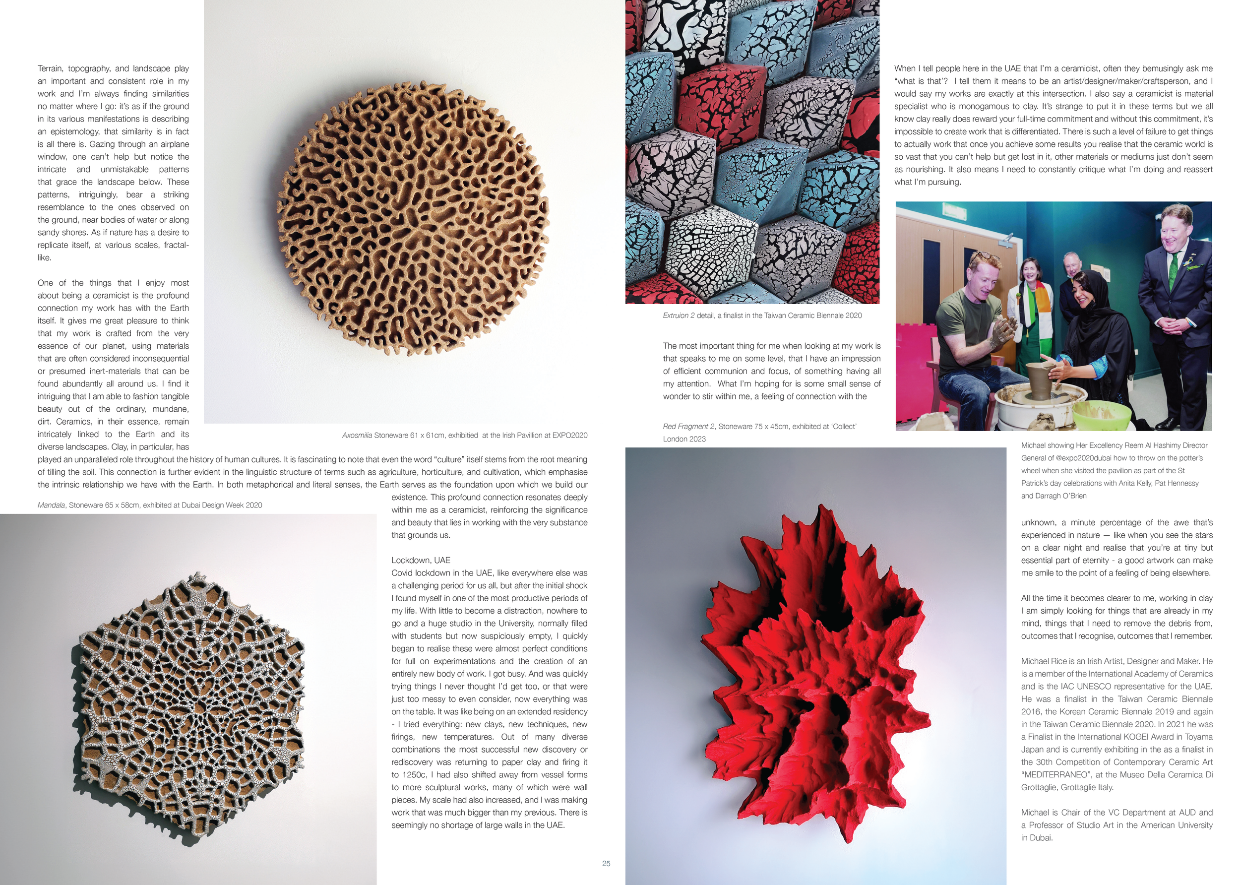  Happy to be featured in the current Ceramics Ireland Magazine, issue 47 