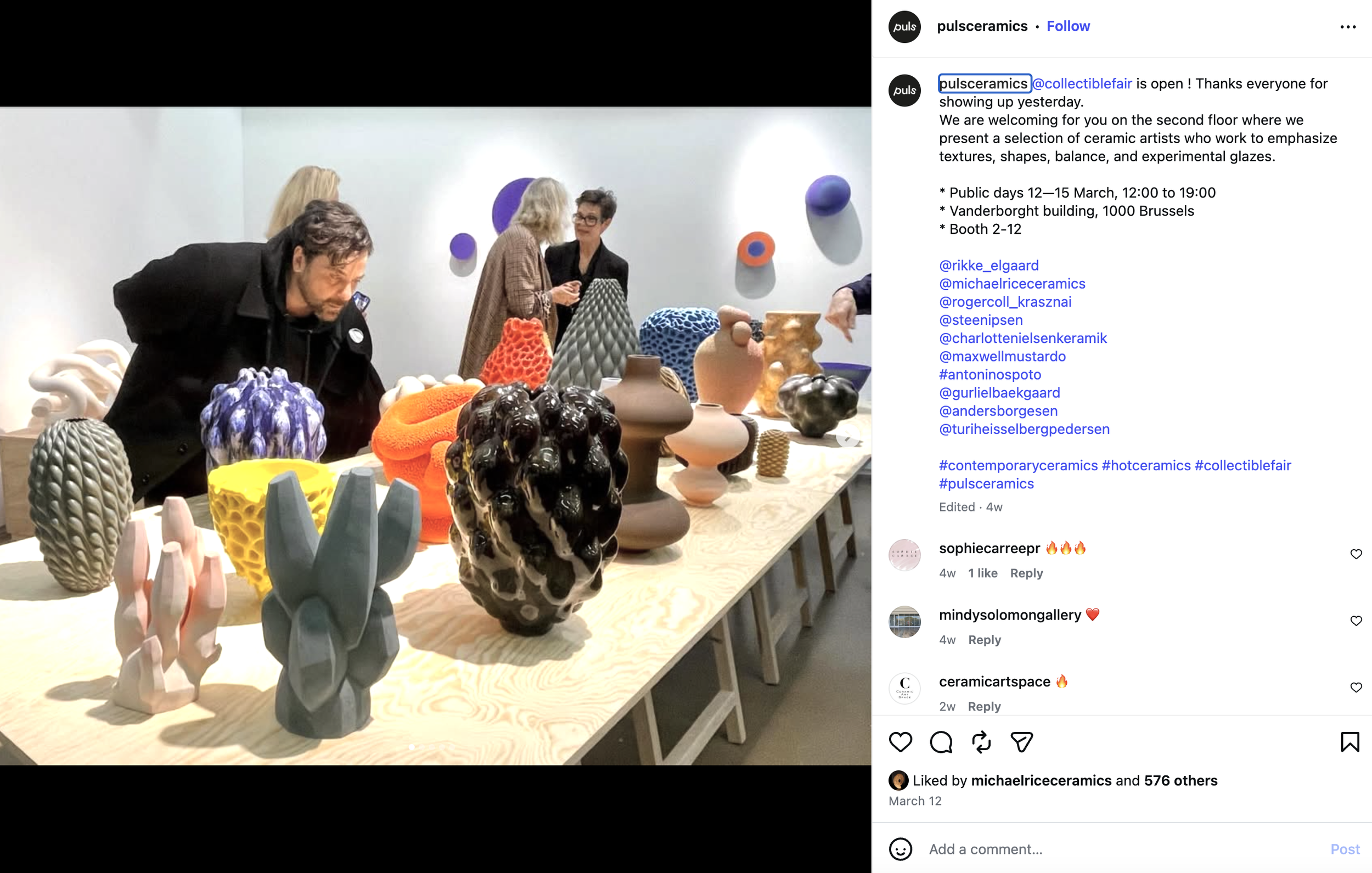  Puls Gallery Insatgram at the Collectable Fair Brussels 