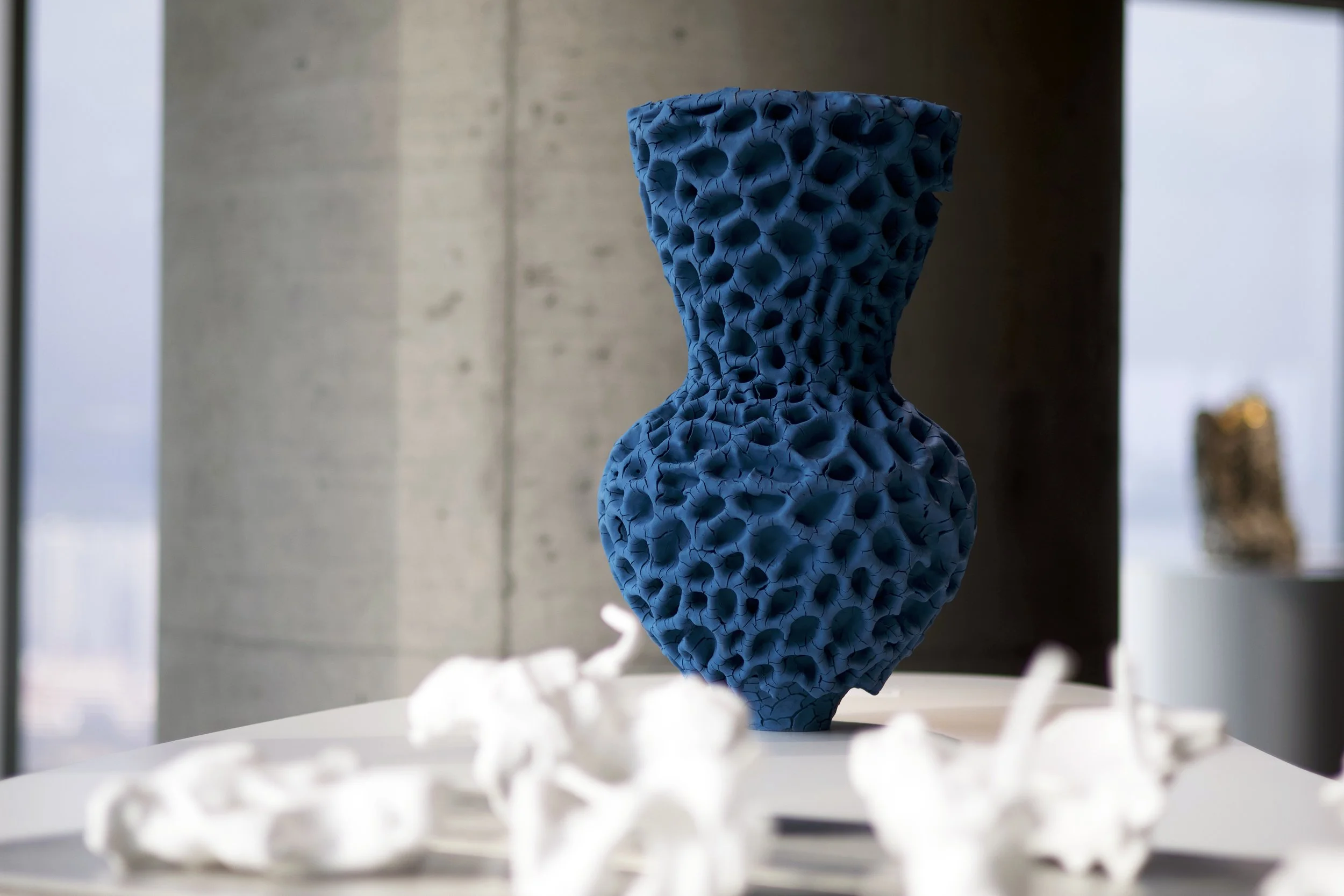  “Teal Coral Vessel 2”, exhibited as a Finalist in the 4th Blanc De Chine exhibition in Xiamen, China, in April 26. 