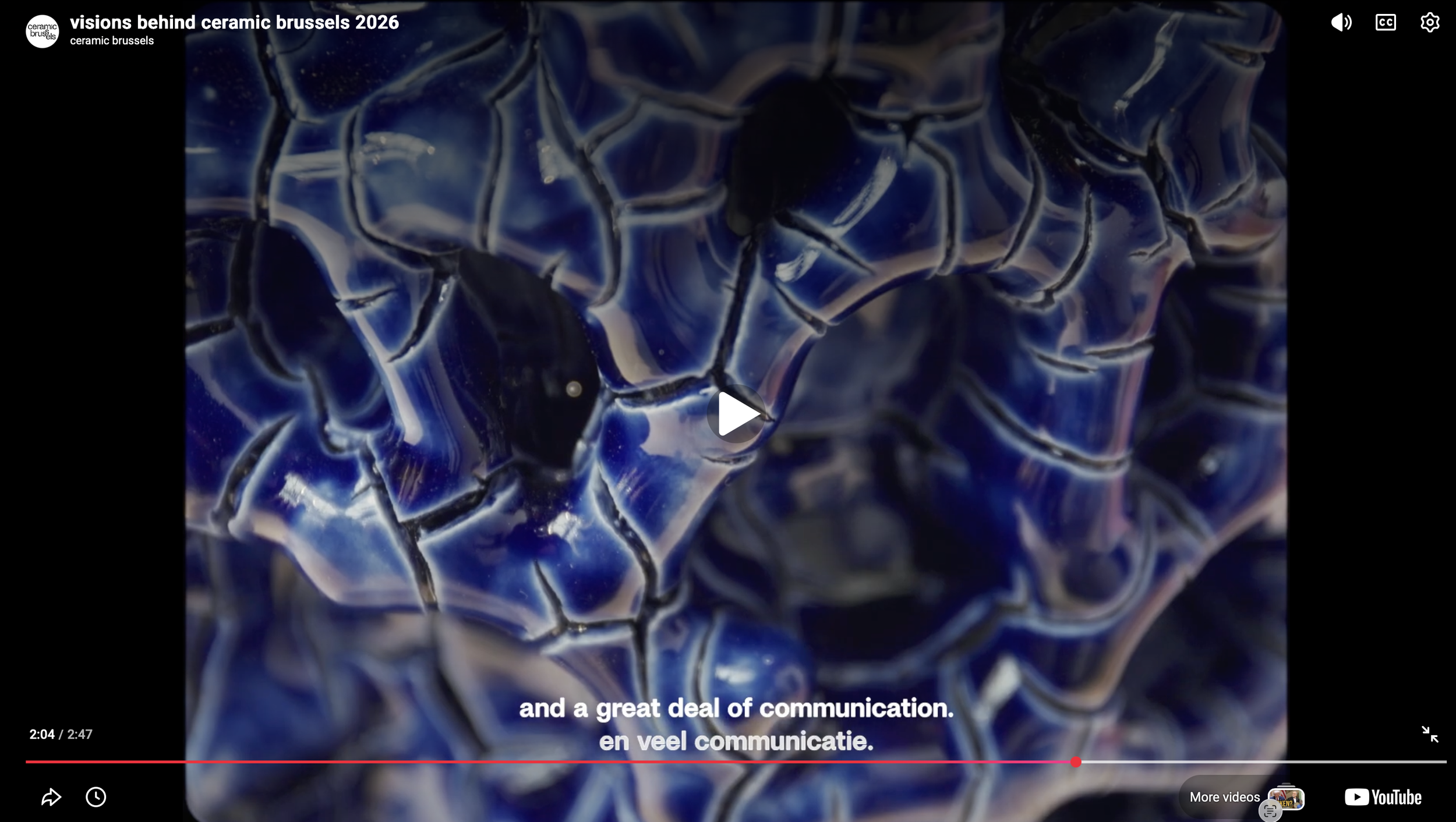  Thrilled to see my works features in the Ceramics Brussels Film “Visions Behind Ceramics Brussels 26.   https://www.youtube.com/watch?v=IyklMBqj4L4&amp;t=43s  