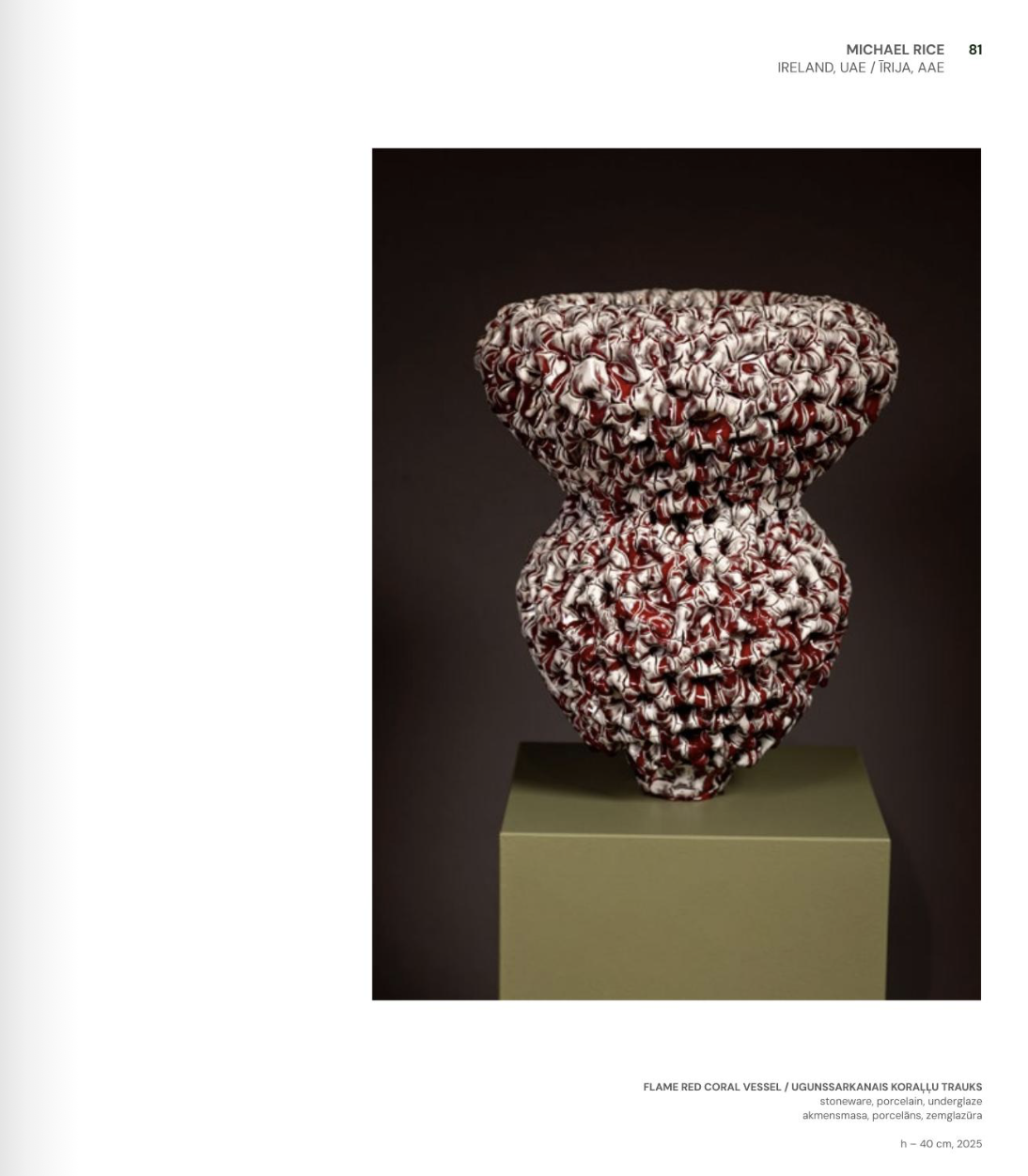  My work as featured in the  5th LATVIA CERAMICS BIENNALE catalog  