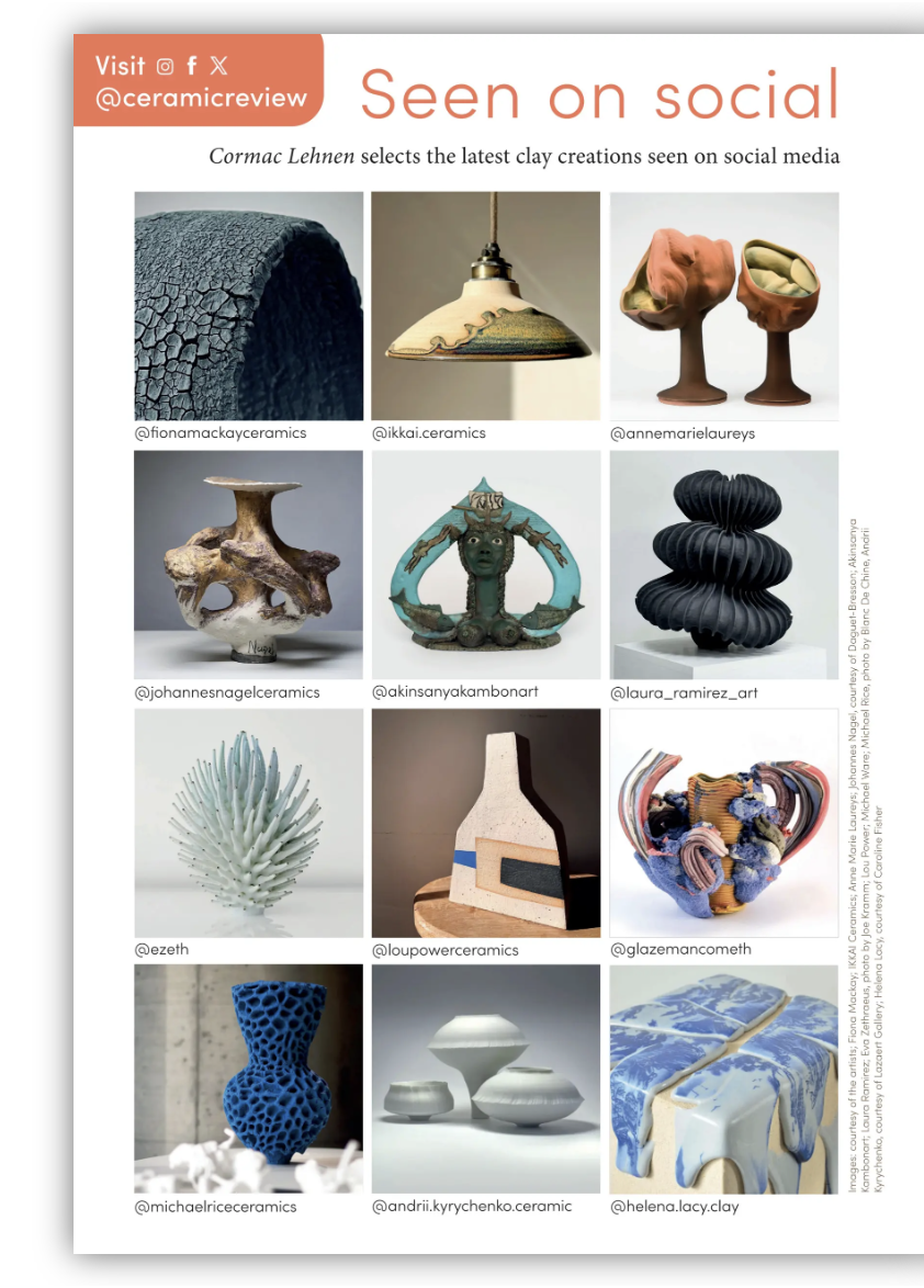  Featured in Ceramic Review ‘as seen on social’ issue 340 