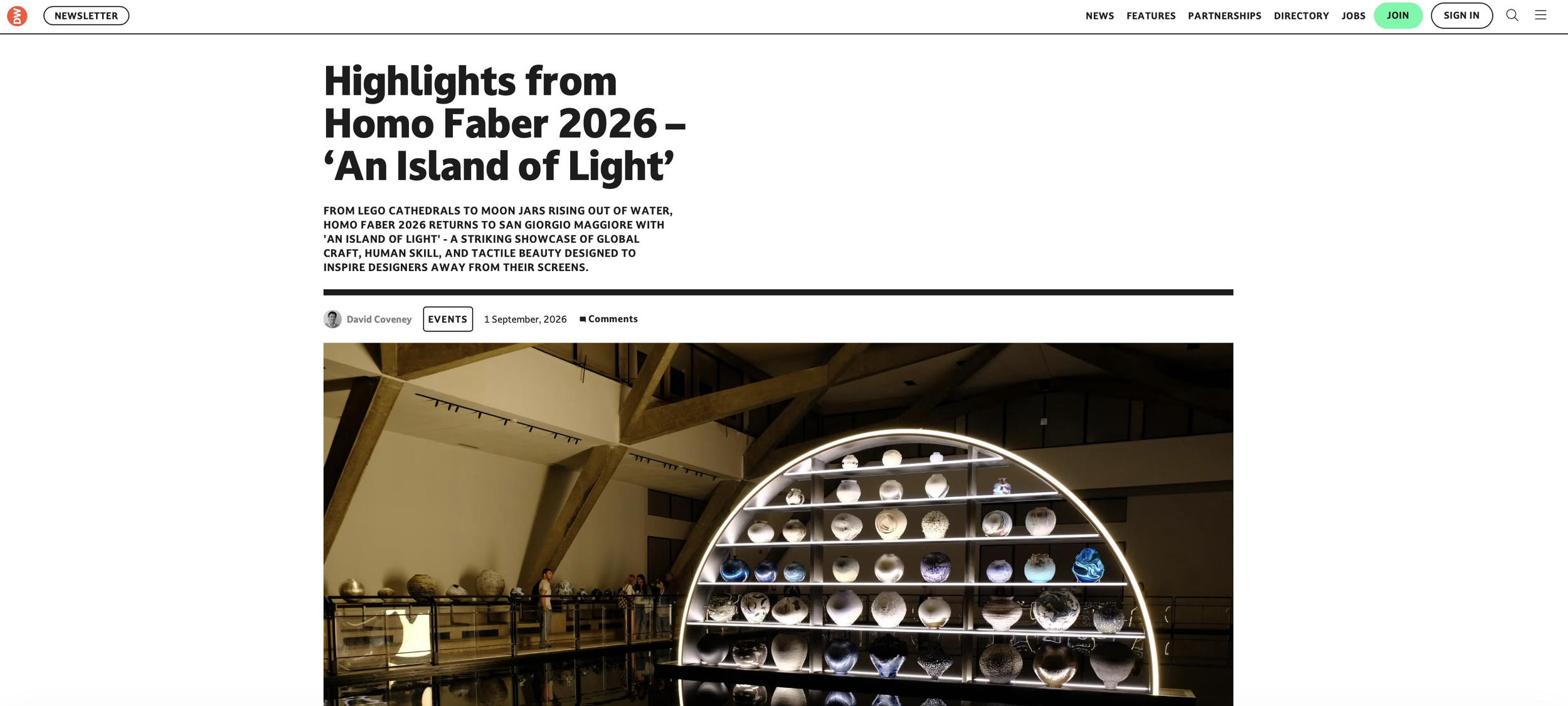  HomoFaber - Designweek    https://www.designweek.co.uk/highlights-from-homo-faber-2026-an-island-of-light/  