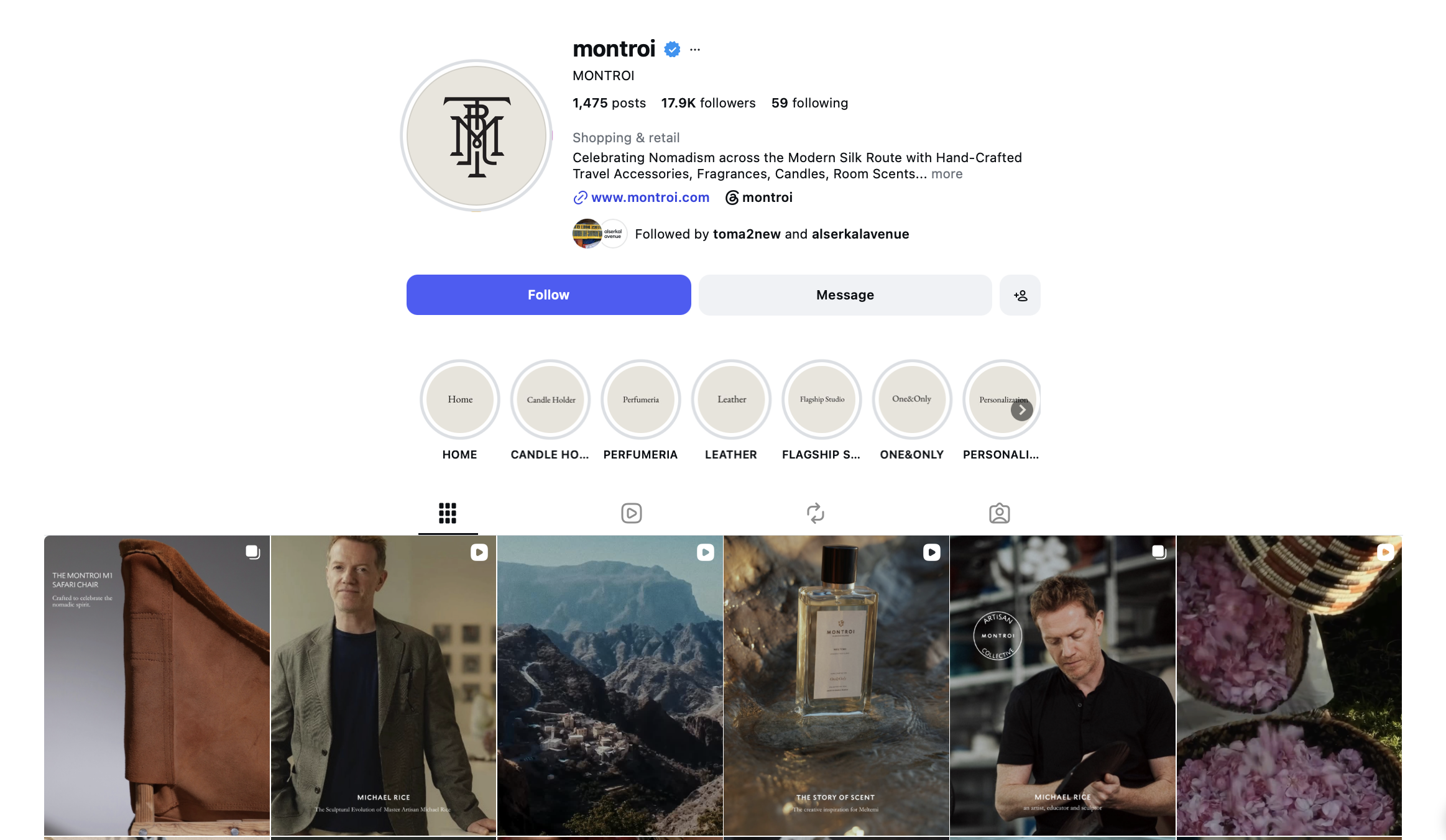  Collaboration with luxury craft brand Montroi.   https://www.instagram.com/montroi/  