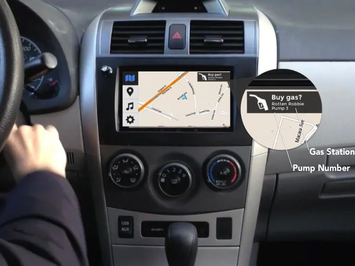 Notification when driver arrives at station (Head Unit)